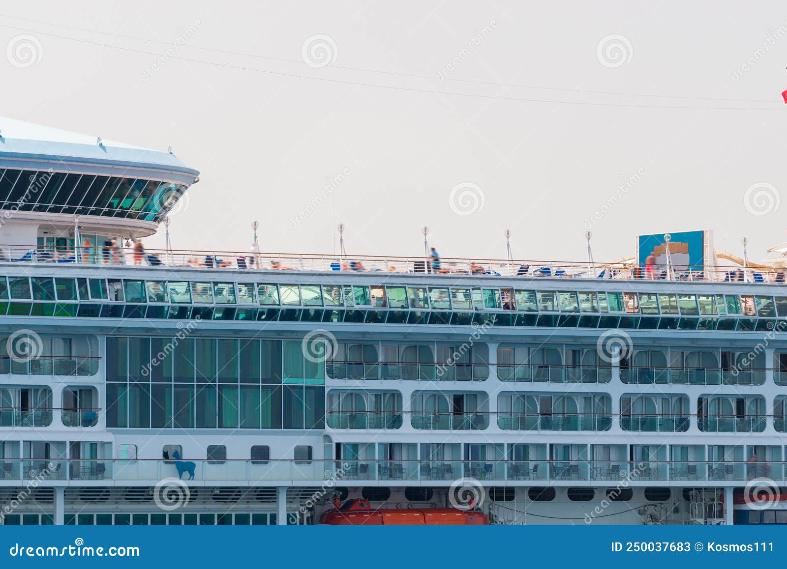 big cruise ship close-up in the sea