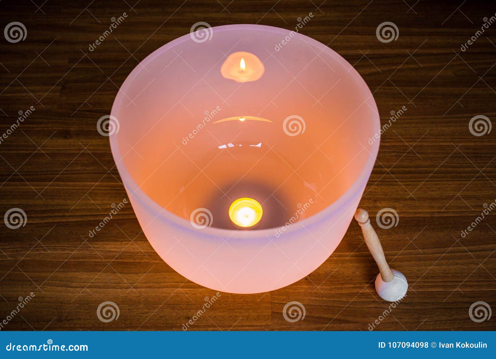 Big Crystal Singing Bowl Solo Close Up Stock Photo Image of dark