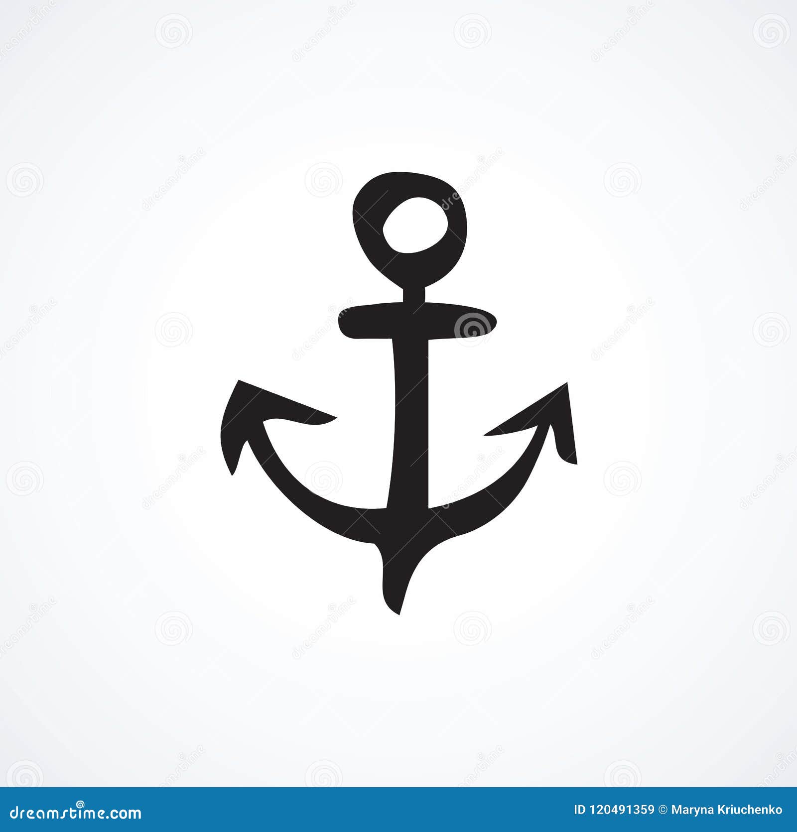 Anchor. Vector drawing stock vector. Illustration of emblem - 120491359