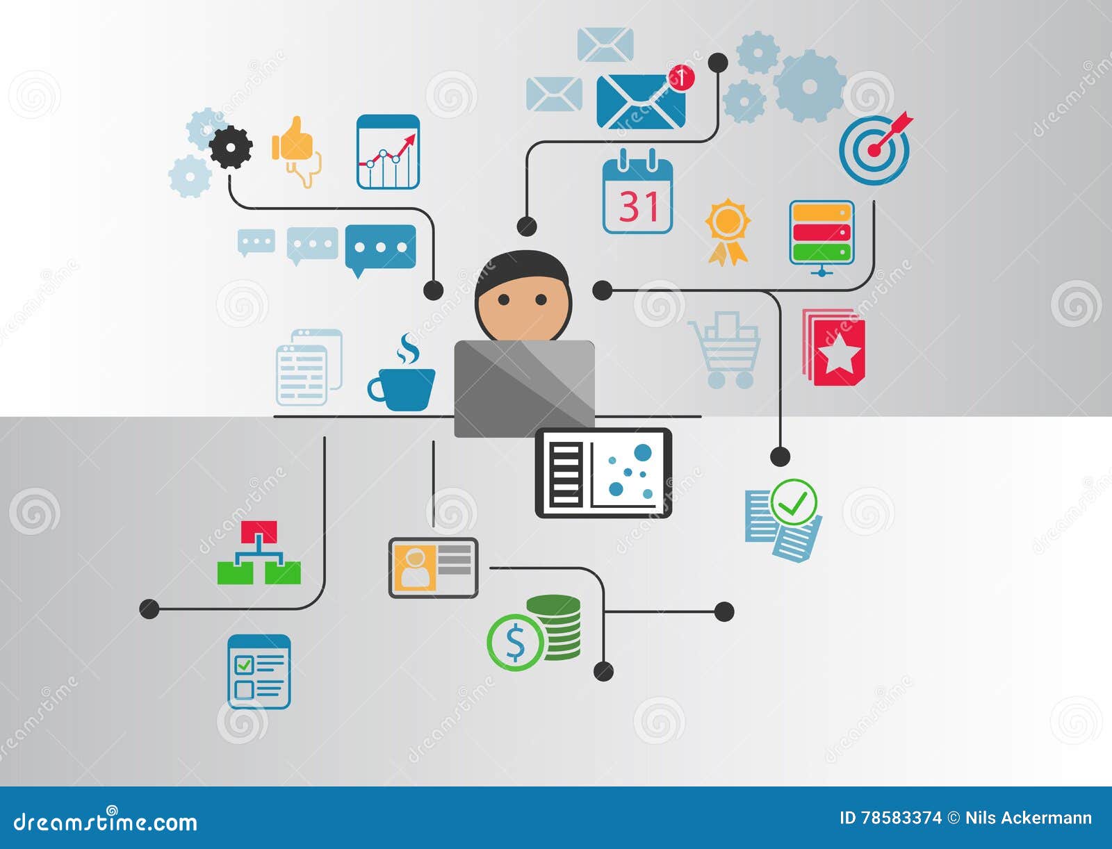 Big Data, Analytics and Business Intelligence Concept. Cartoon Person Connected To Data and Information Retrieved from the Stock Vector - Illustration of crunching, colorful: 78583374 Big Data, Analytics and Business Intelligence Concept. Cartoon Person Connected To Data and Information Retrieved from the Stock Vector - Illustration of crunching, colorful: 78583374
