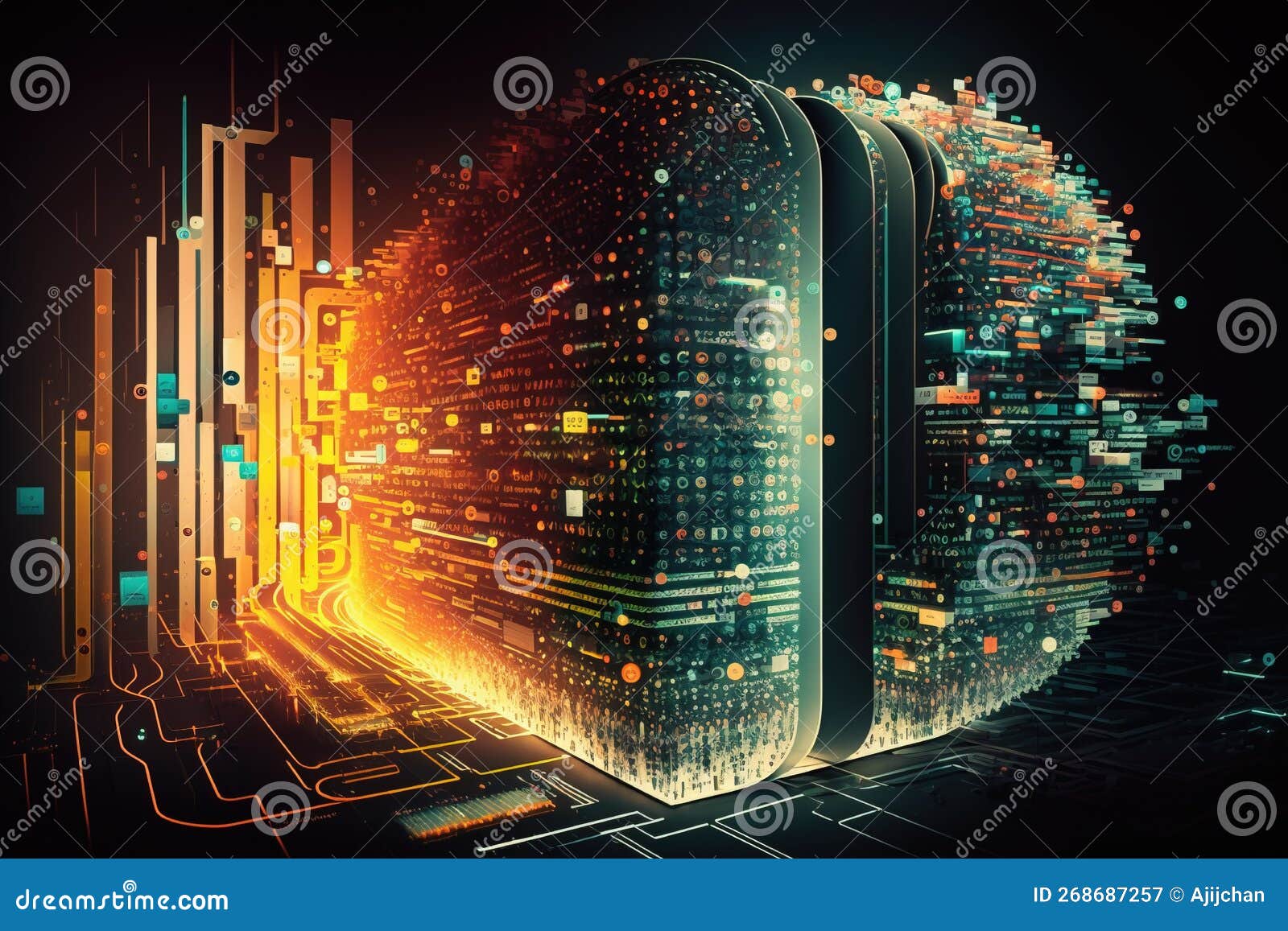 big data, artificial intelligence and quantum computing concept. generative ai