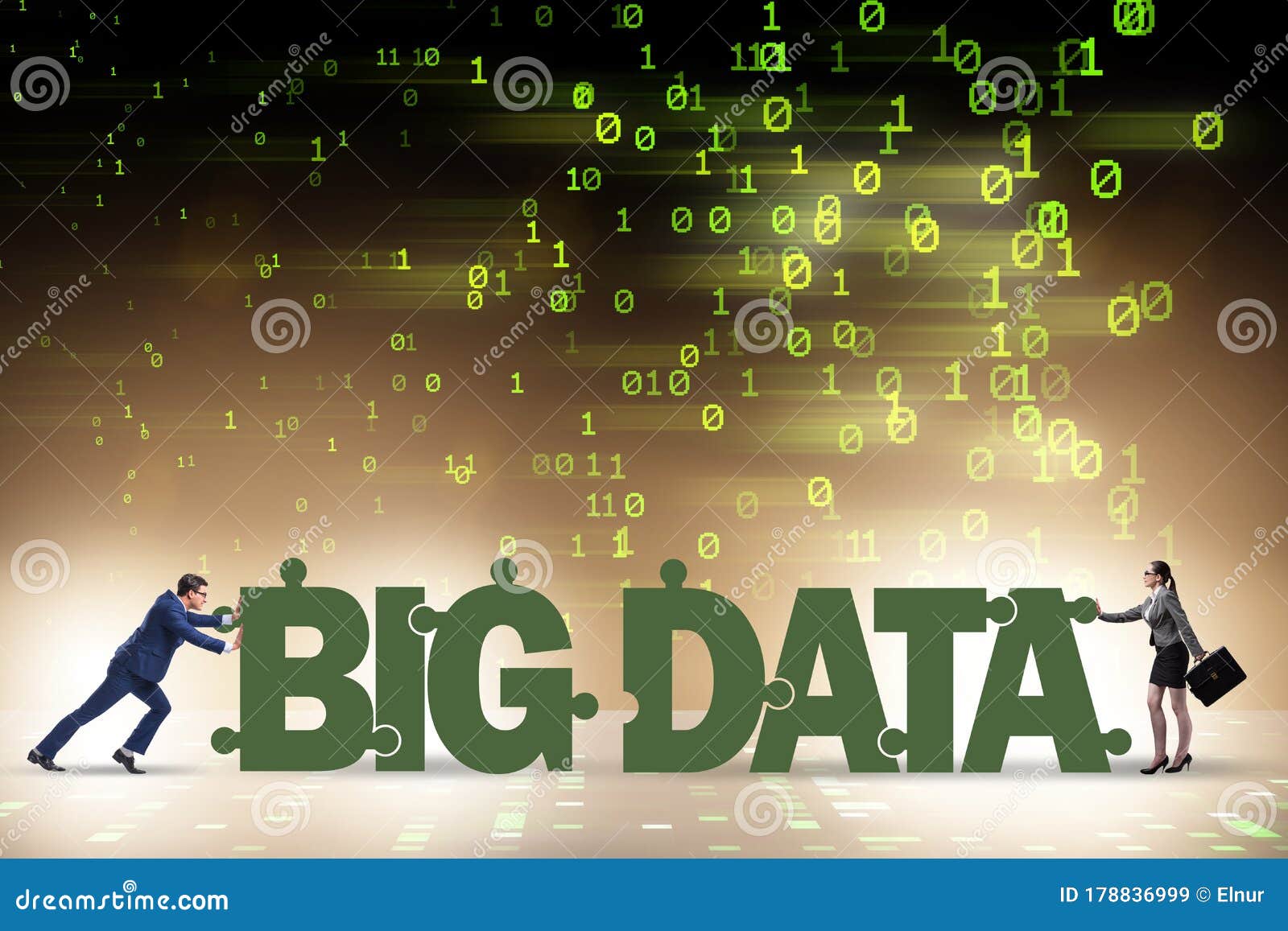 Big Data Concept with Jigsaw Puzzle Pieces Stock Image Image of