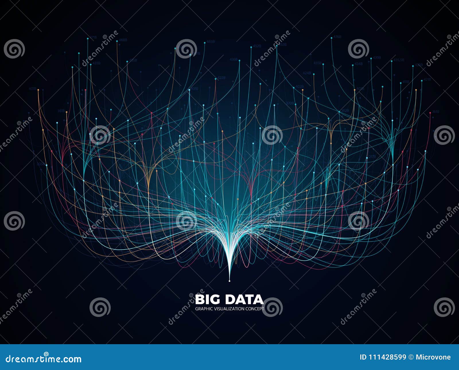 big data network visualization concept. digital music industry, abstract science  background