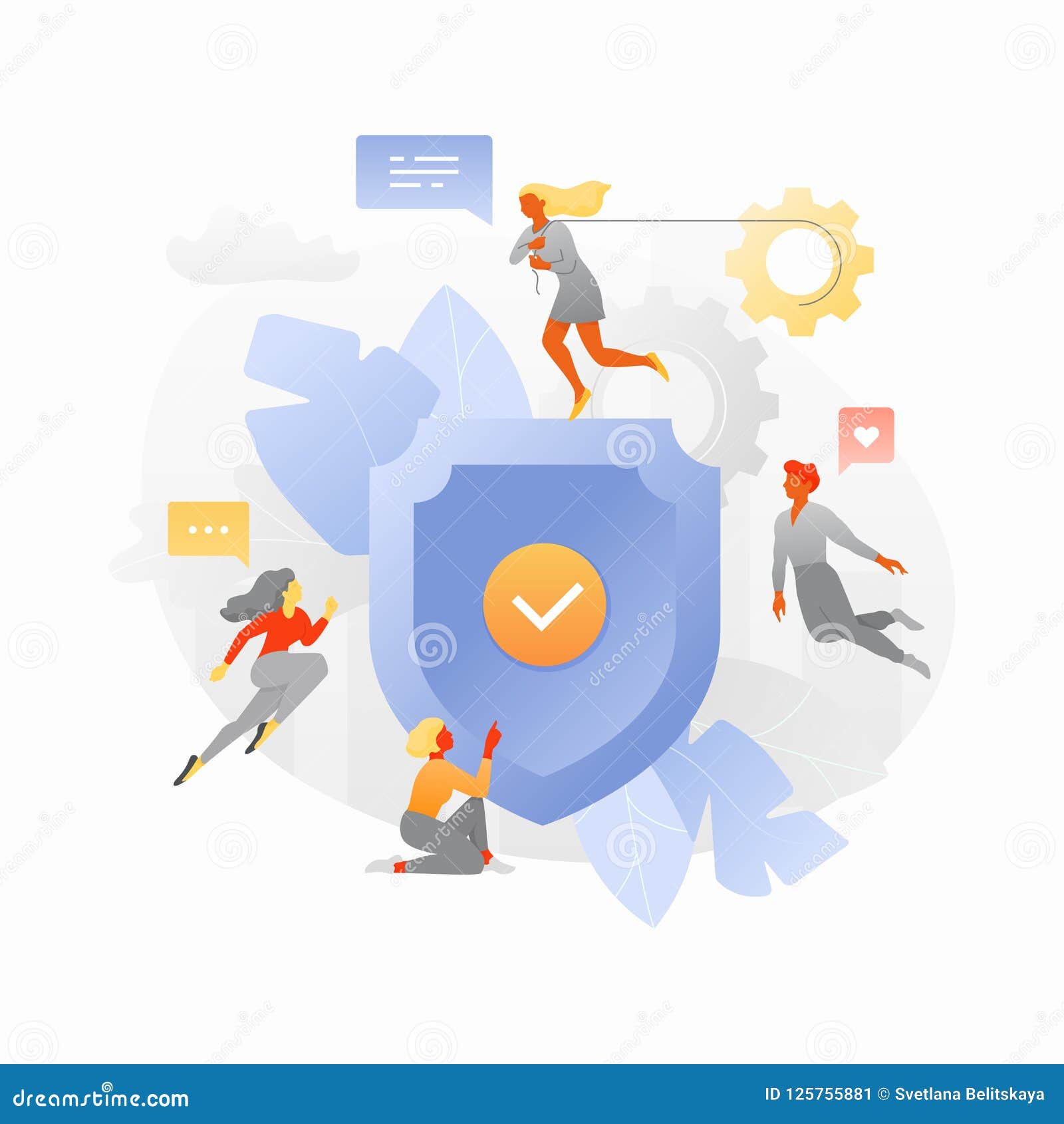 Big Data Protection stock vector. Illustration of orange - 125755881