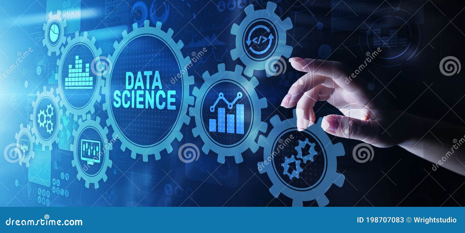 Big Data Science Analysis Business Technology Concept on Virtual Screen ...