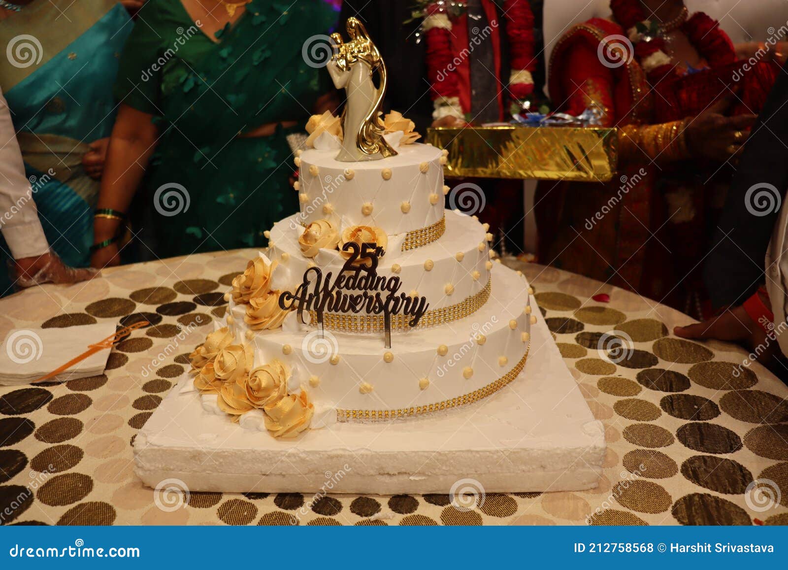 A Big Decorated Cake for the Auspicious Twenty Fifth Wedding ...
