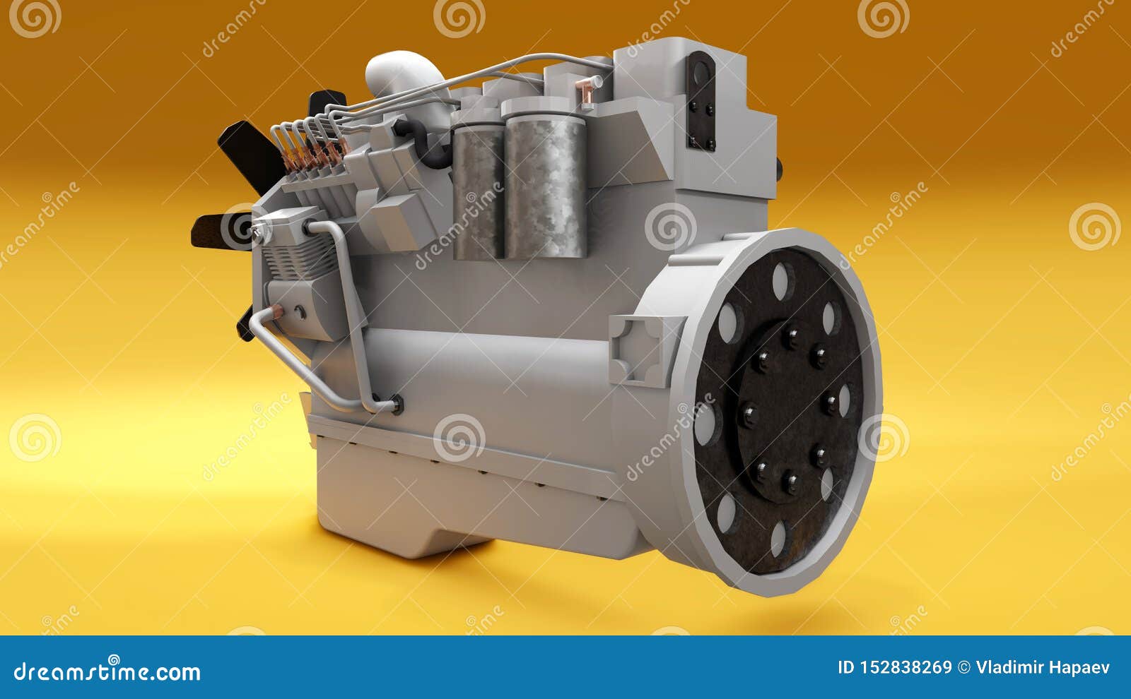 truck diesel engine 3D Model