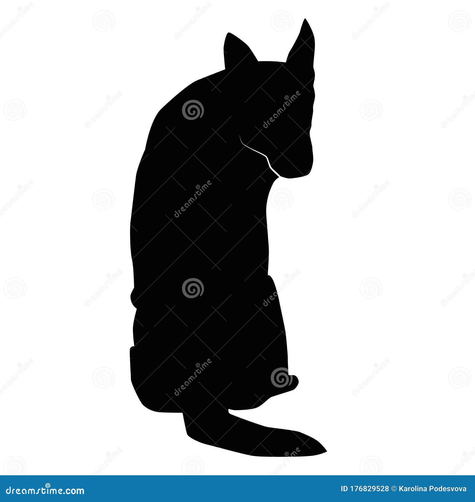 Sitting Dog from Behind_silhouette Stock Vector - Illustration of white