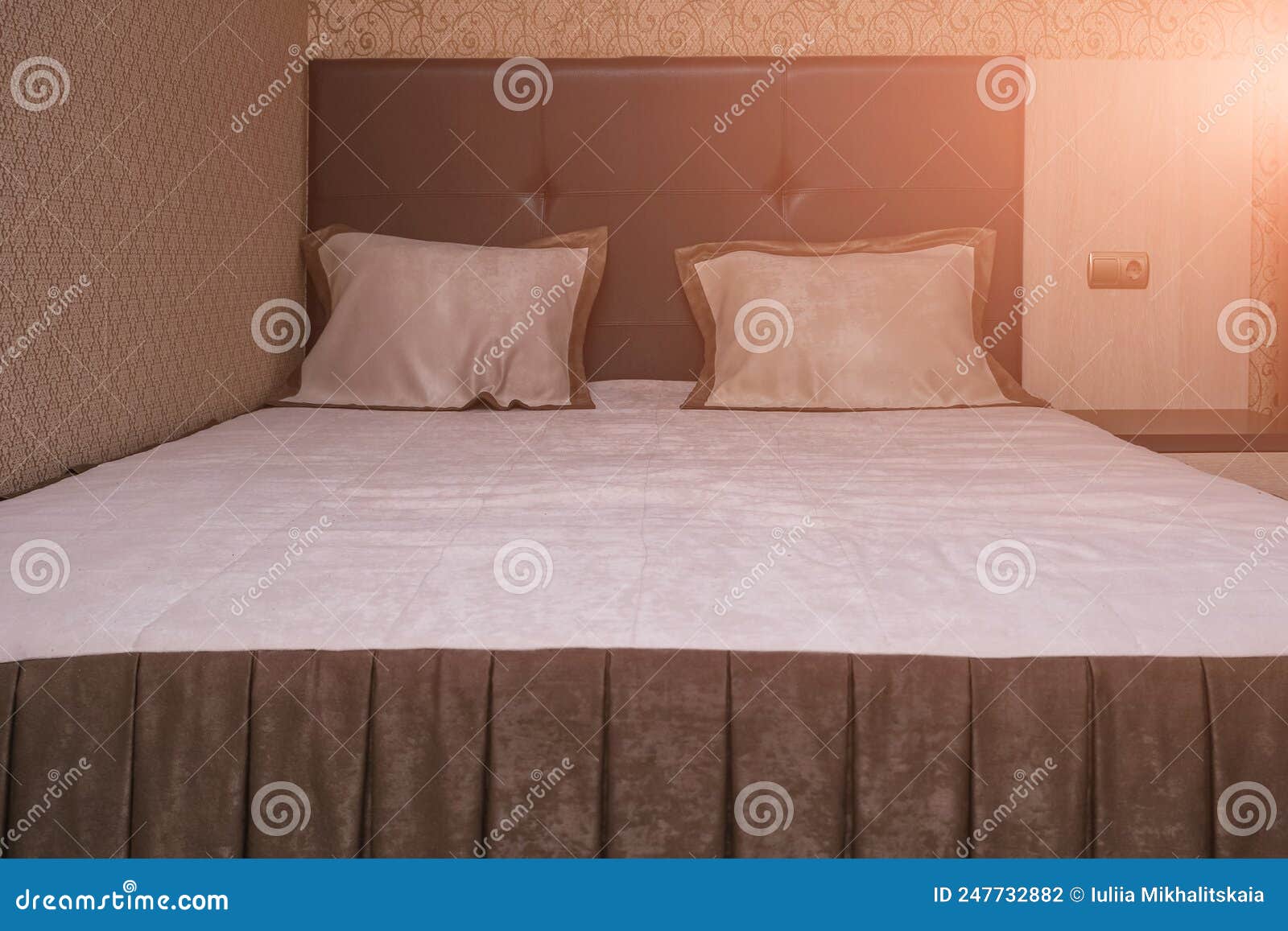 Big Double Classic Style Bed in a Hotel Room Stock Photo Image of