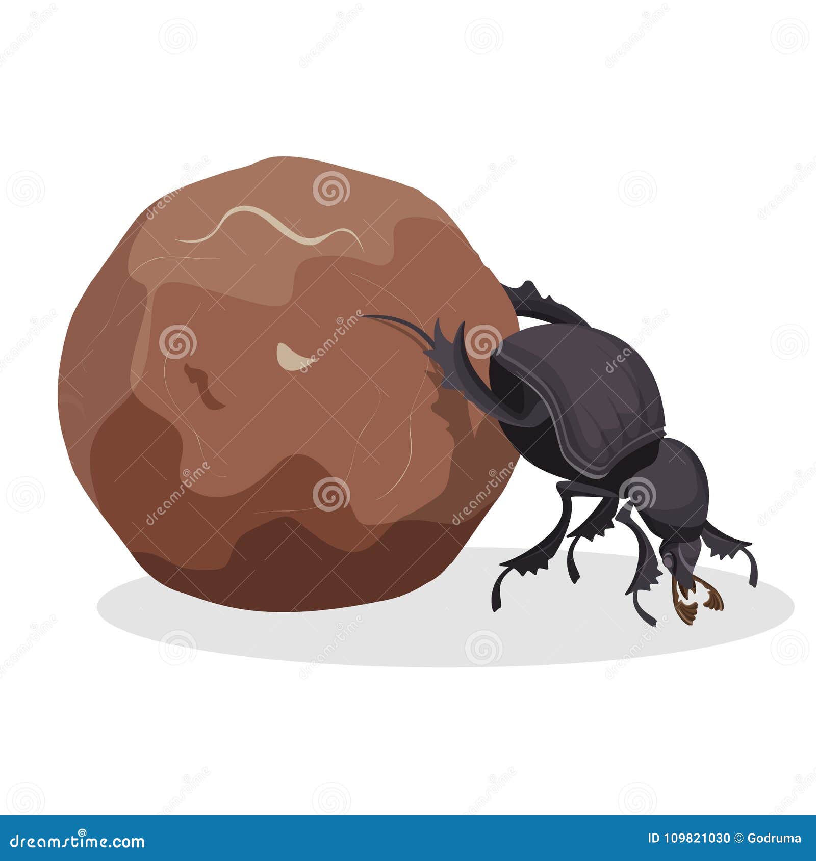 big dung beetle that pushes big dirty ball