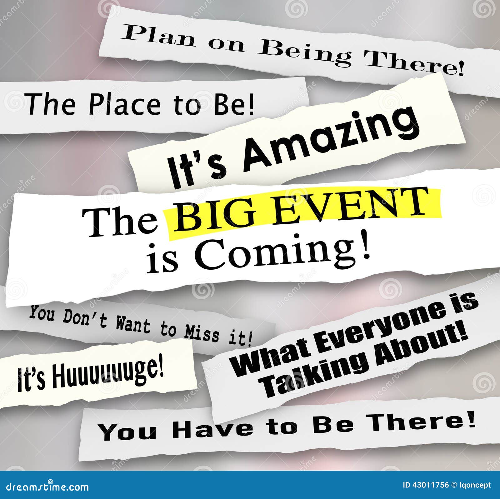 Big Event Headlines Newspaper Announcements Advertising 