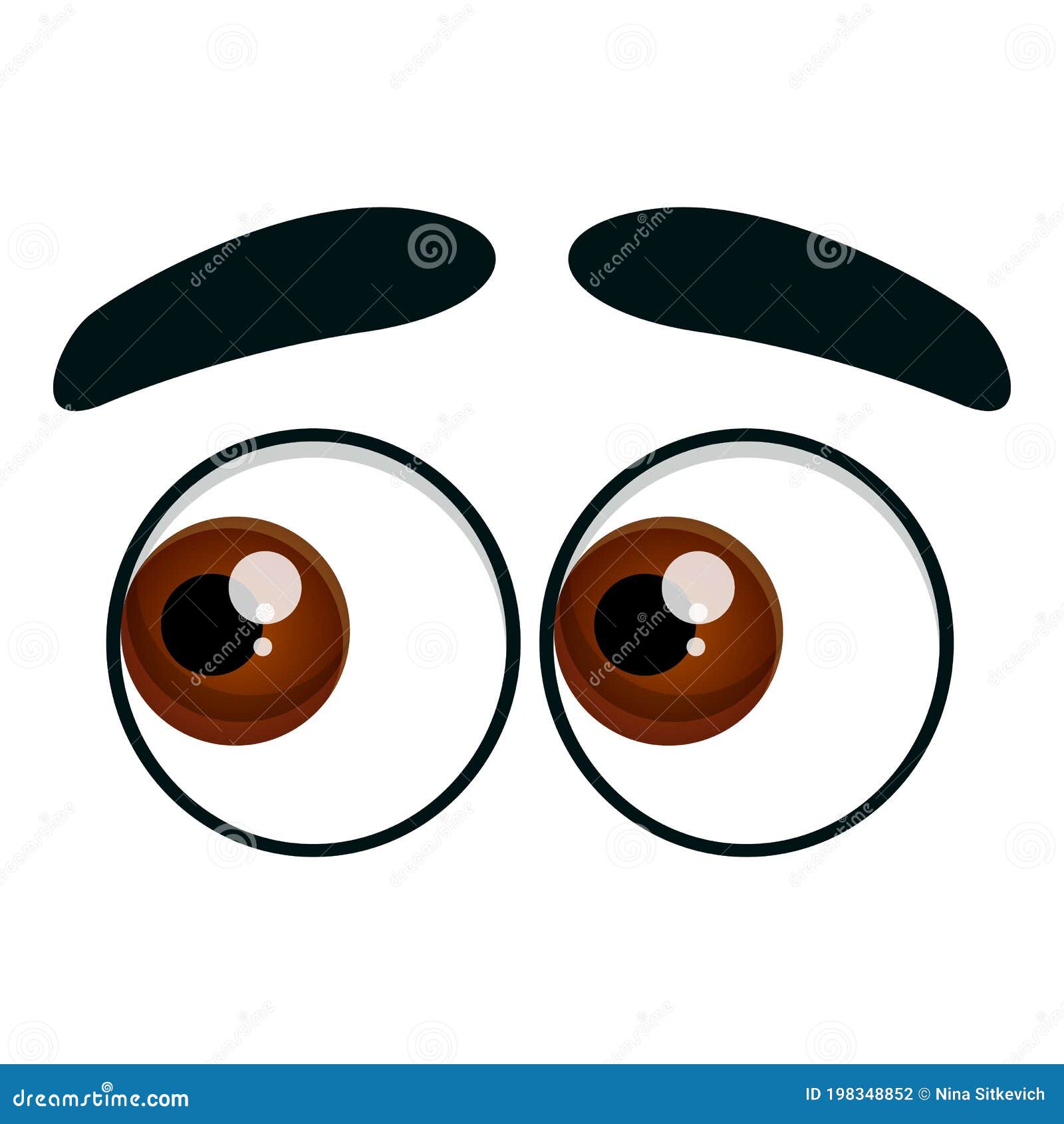 Big Eyes Icon, Cartoon Style Stock Vector - Illustration of kawaii