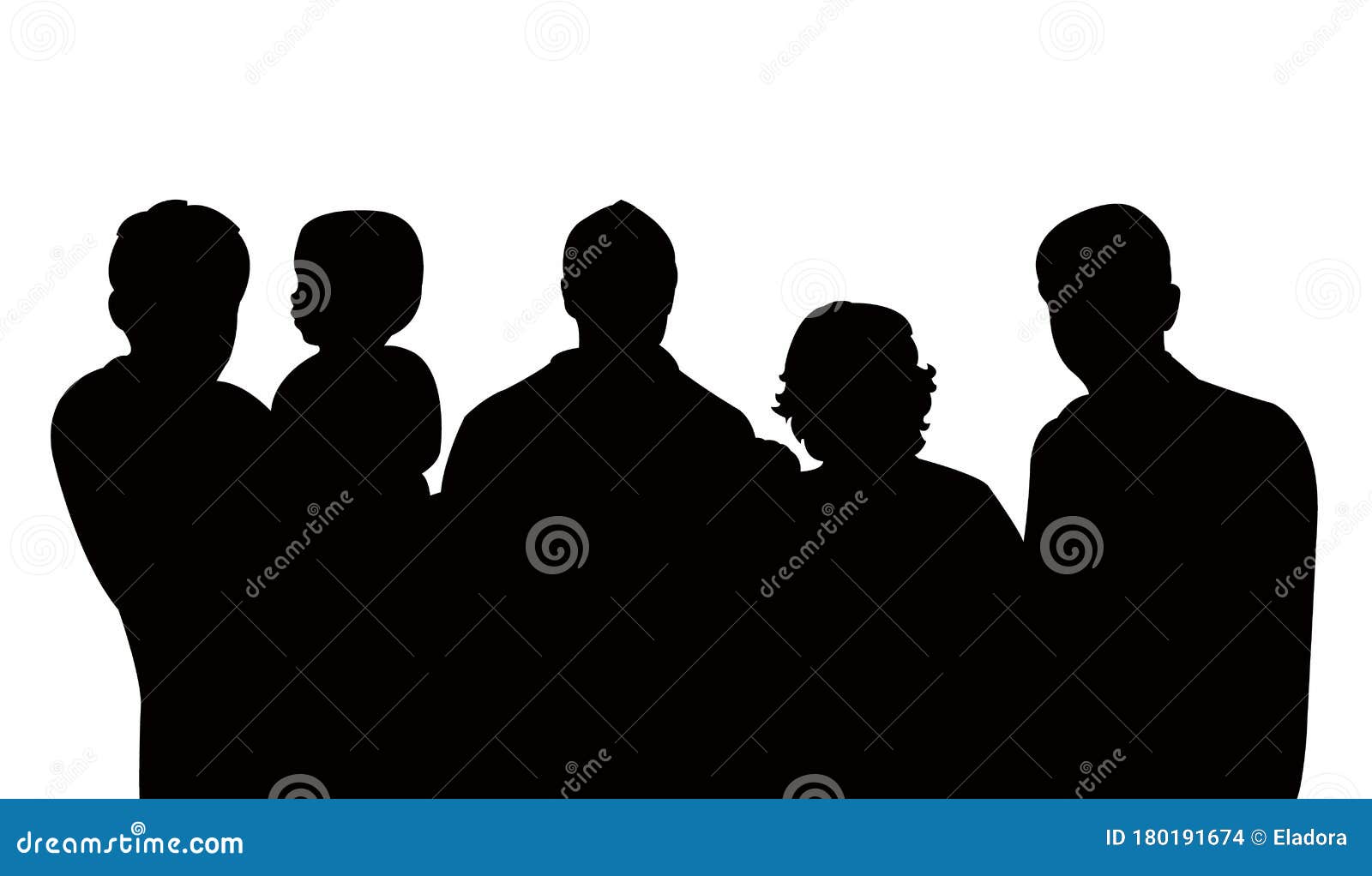 Download A Big Family Portrait, Silhouette Vector Stock Vector ...