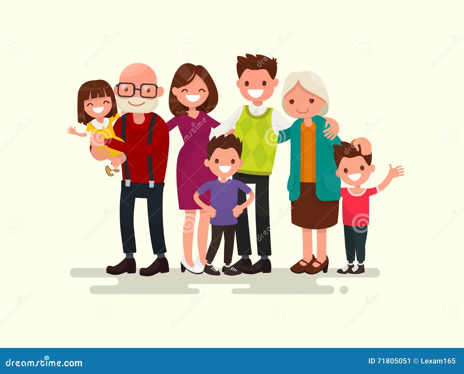 Download Big Family Together. Vector Illustration Stock ...