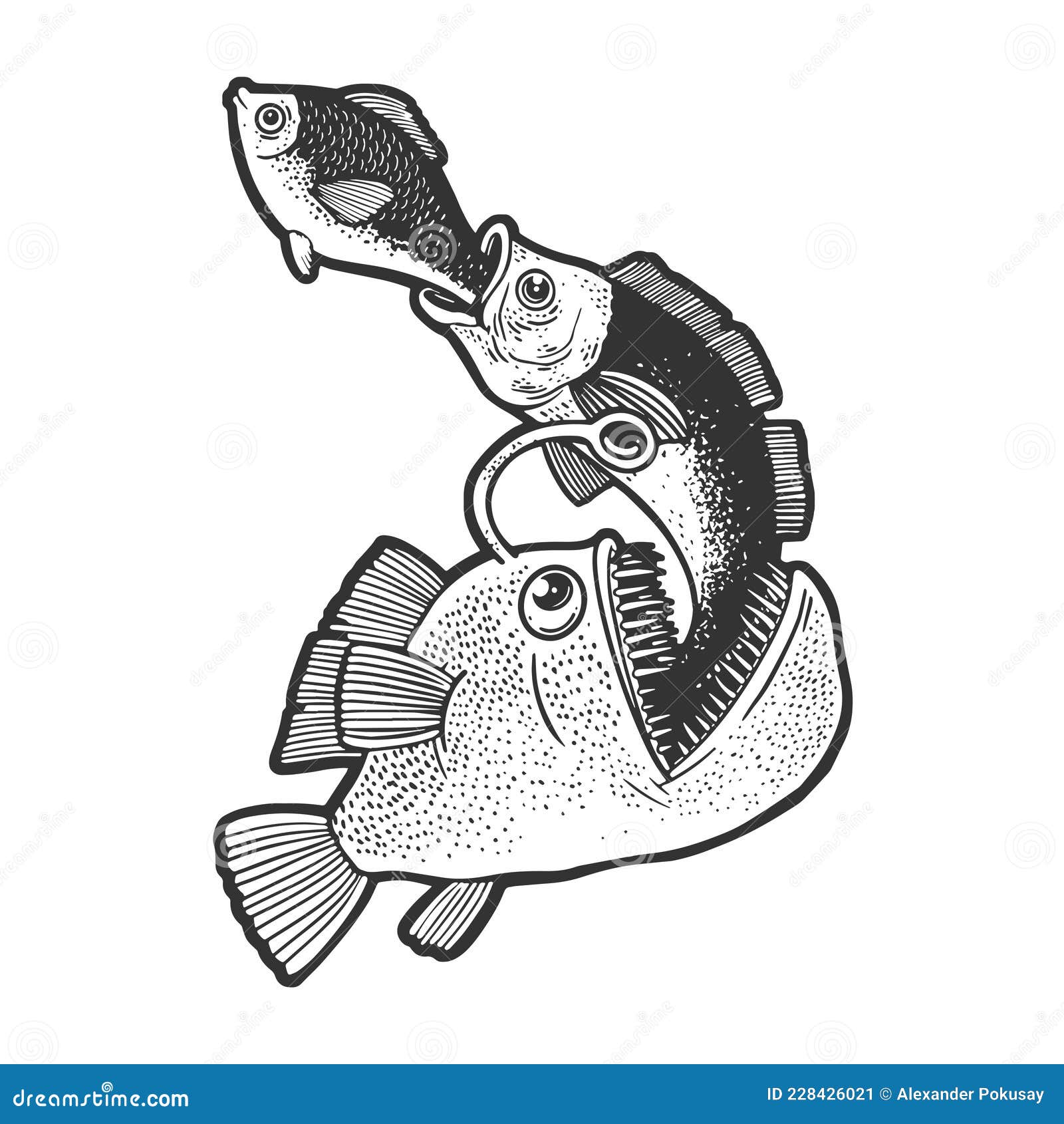 big fish cartoon coloring page  Stock Illustration 29016746  PIXTA