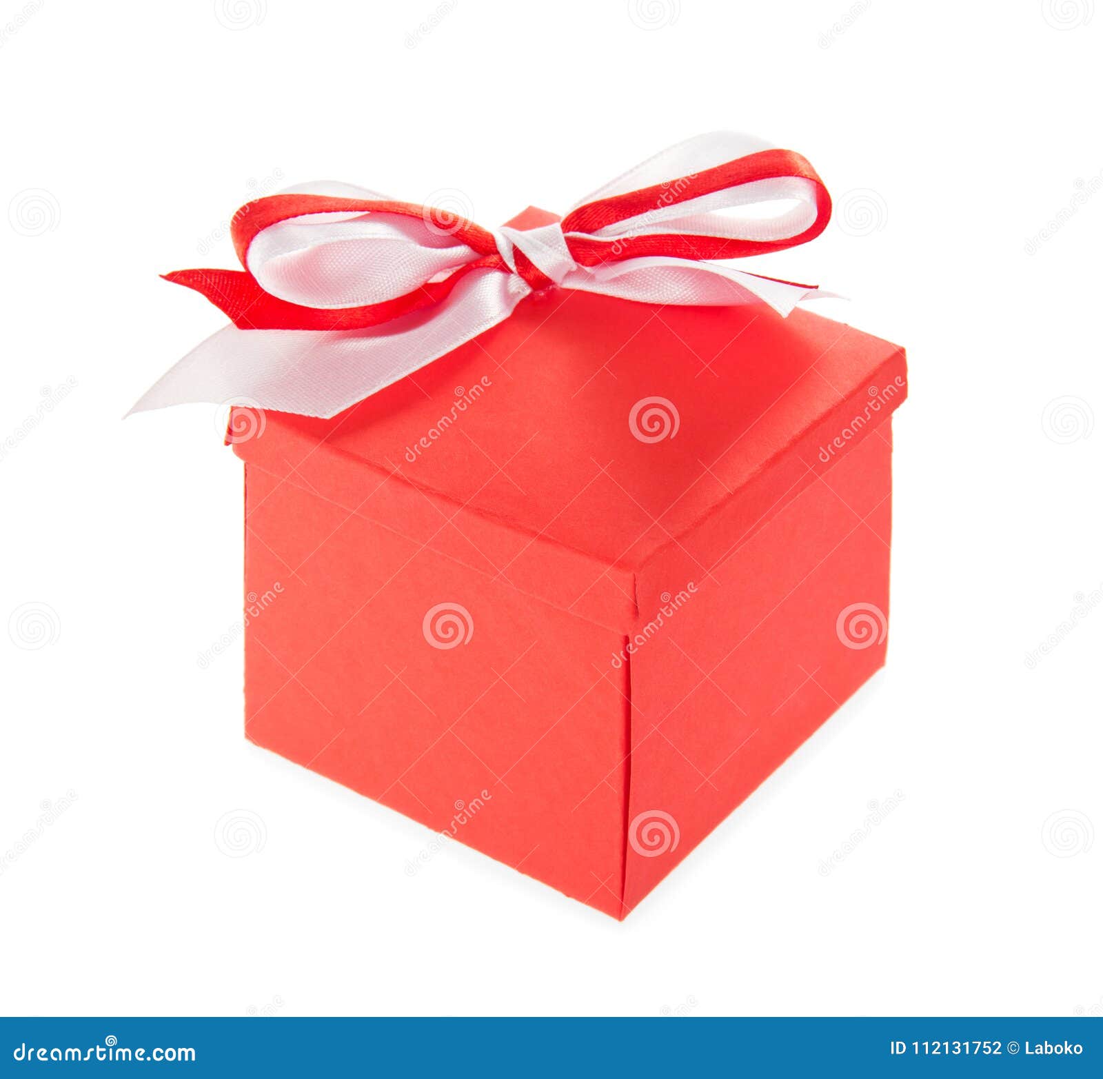 Big Gift Box with Bright Bow Isolated on White Stock Photo Image of