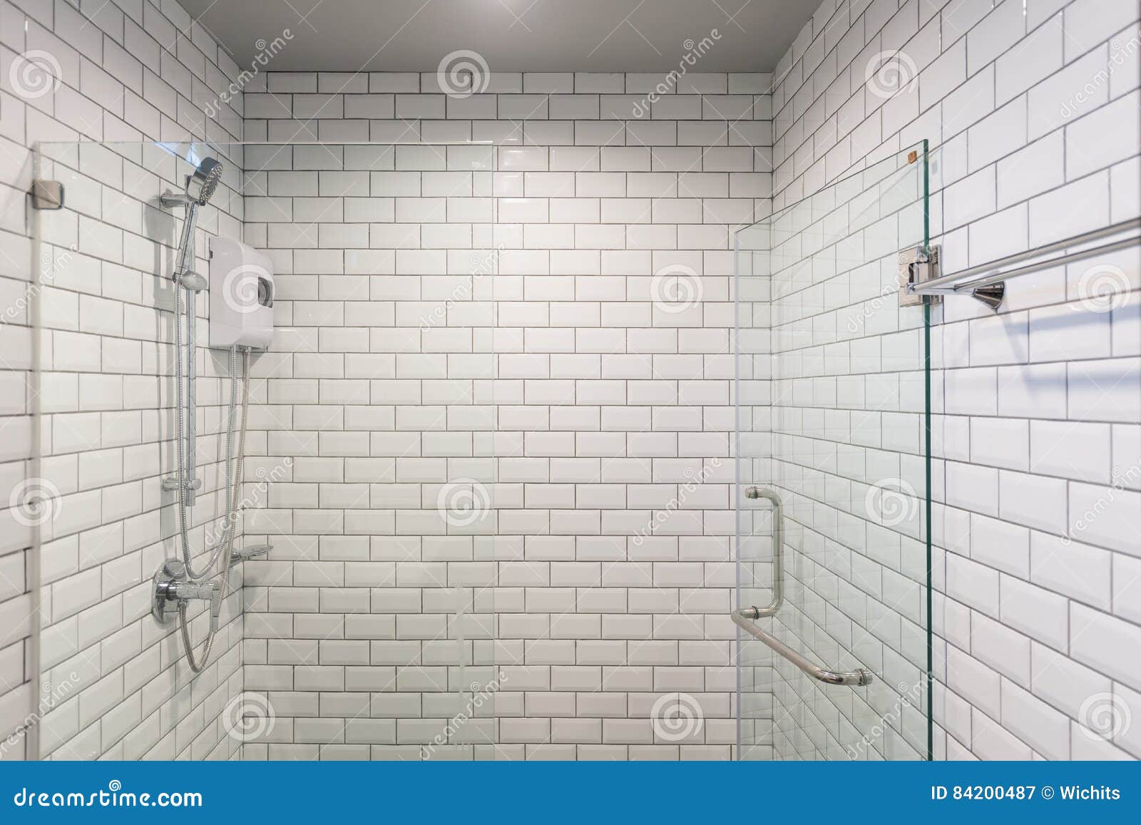 Big glass shower box stock image. Image of bright, indoor 84200487