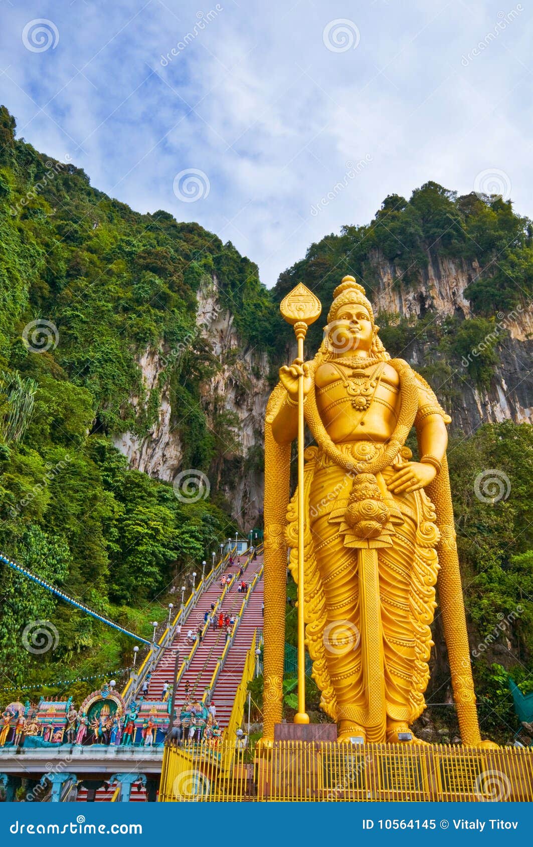 Big Golden Buddha in KL stock image. Image of staircase 10564145