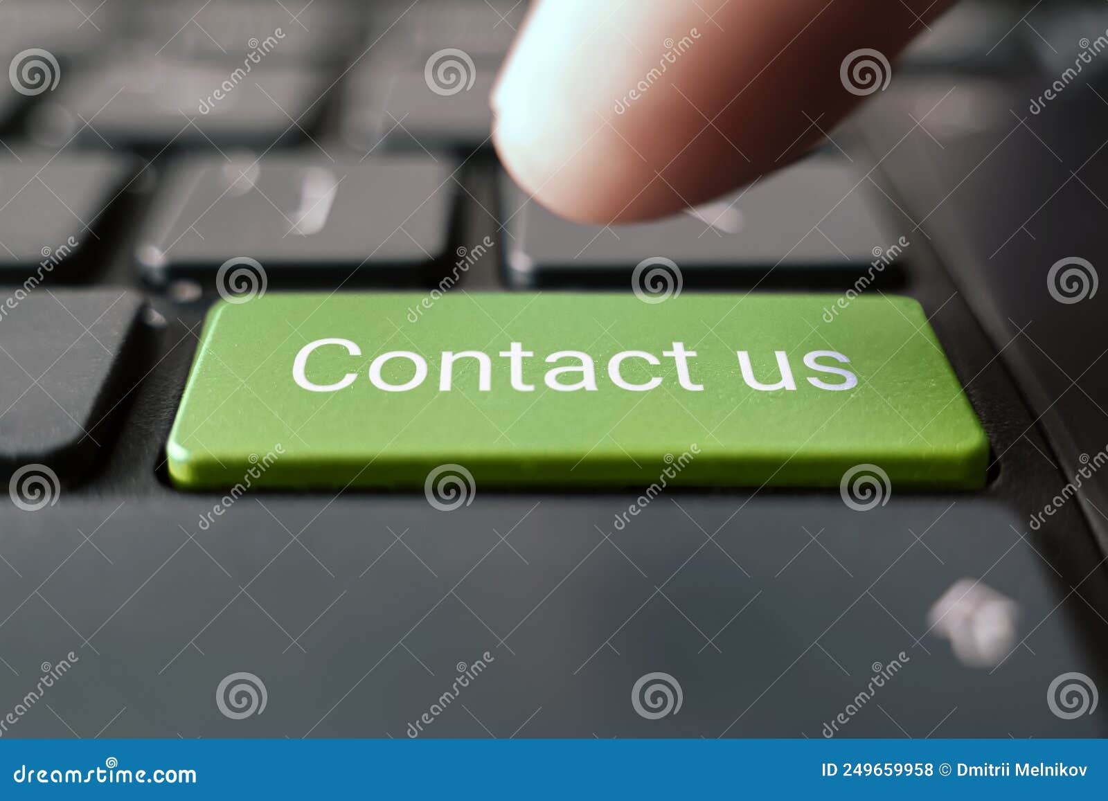 Big Contact Us Keyboard Button. Contact Inscriptions on the Keyboard