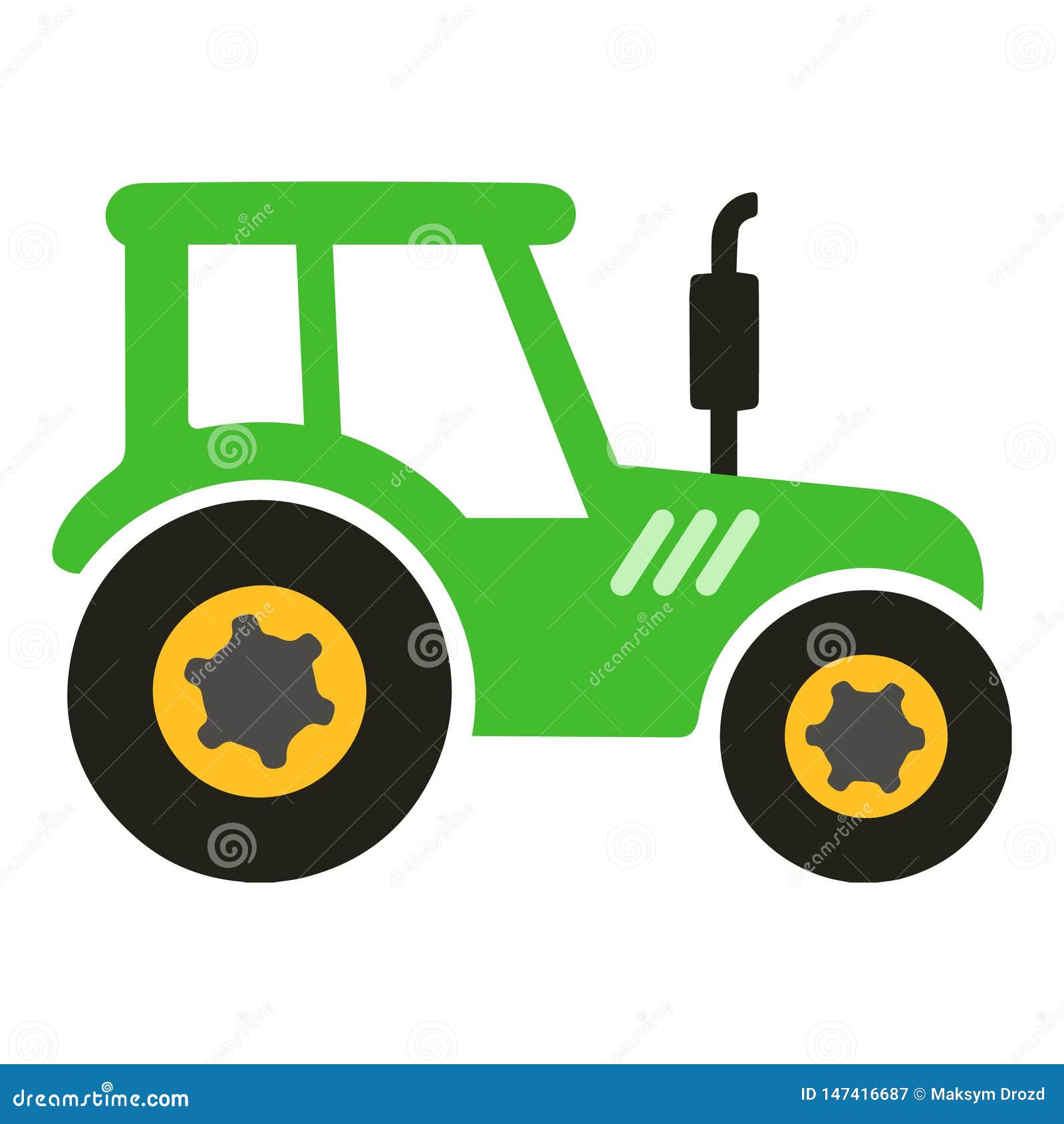 Big Green Tractor Vector Cartoon Isolated Editorial Photography -  Illustration of green, clipart: 147416687