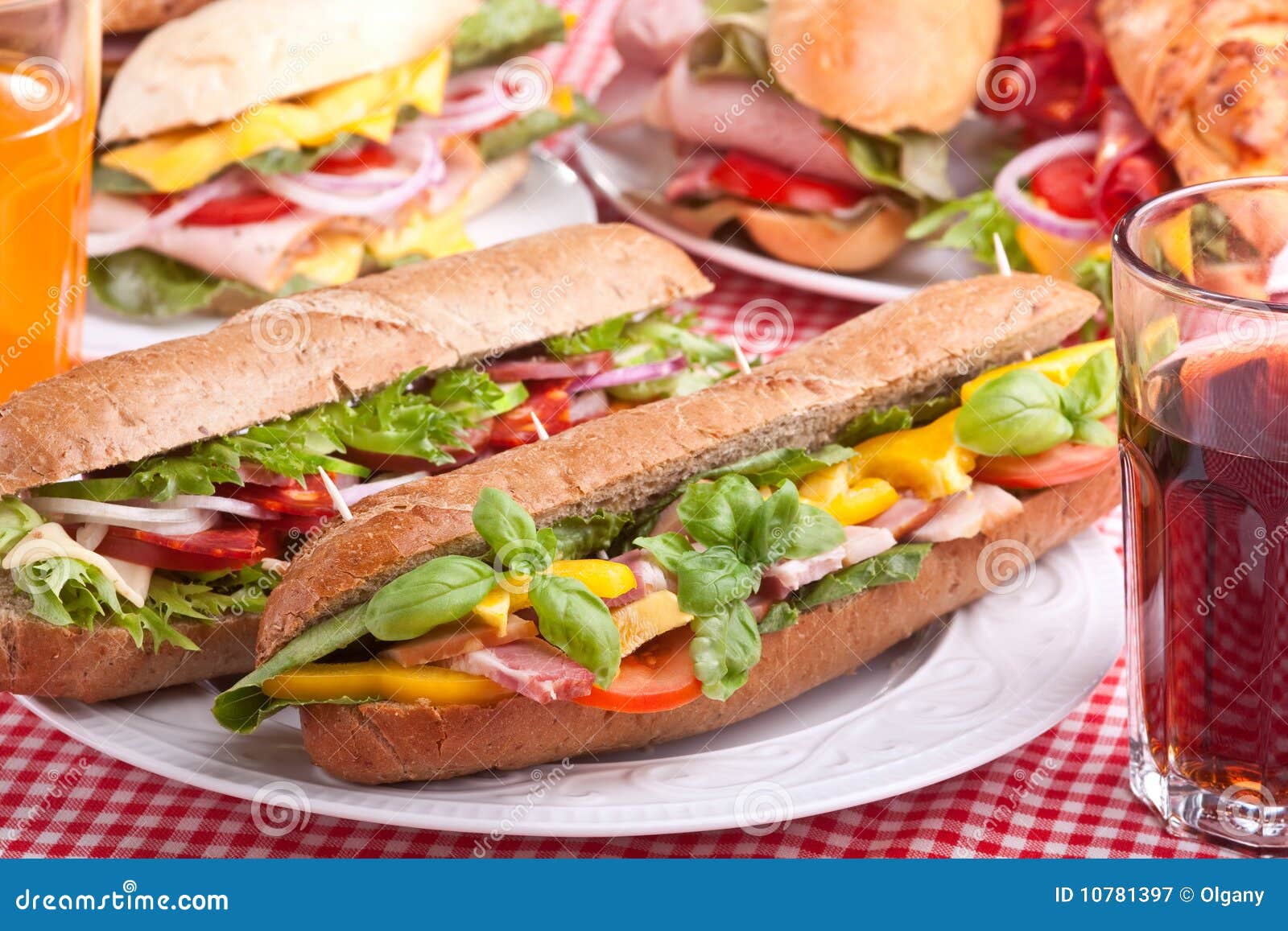 Big Group of Sandwiches on a Table Stock Image Image of green, fanta