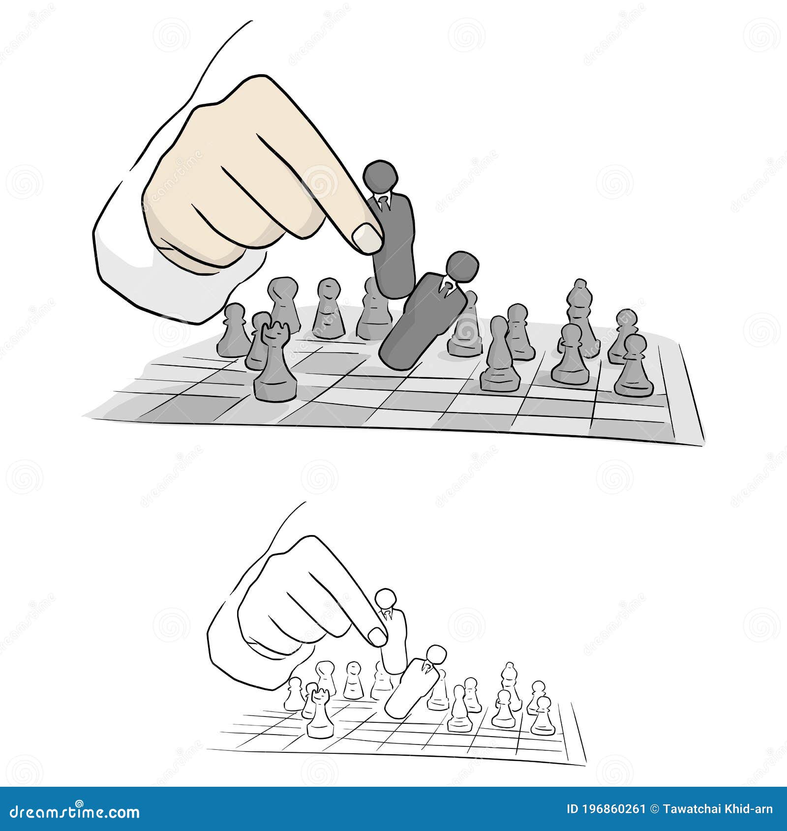 Two people plays chess online Royalty Free Vector Image