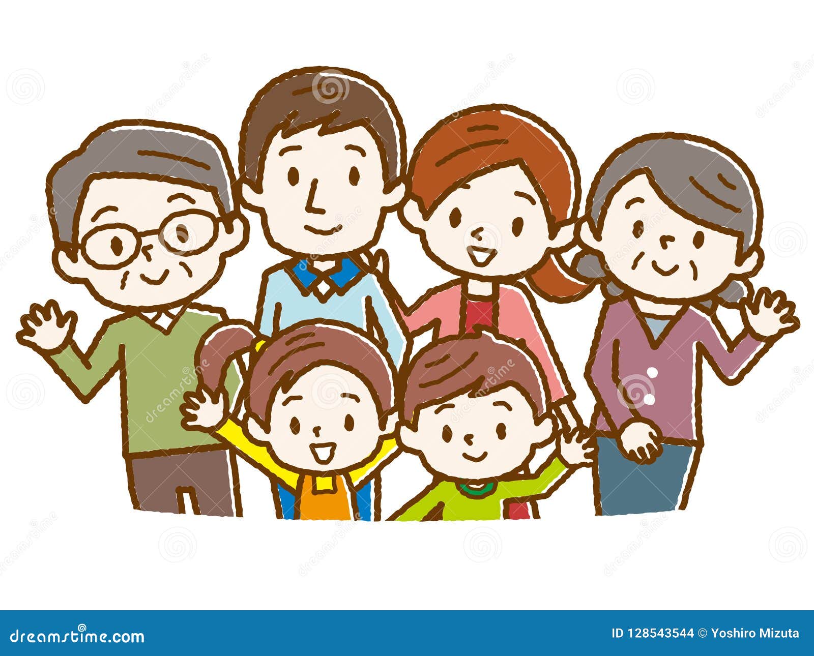 Download Big Happy Family. Vector Illustration. Stock Vector - Illustration of grandfather, cartoon ...
