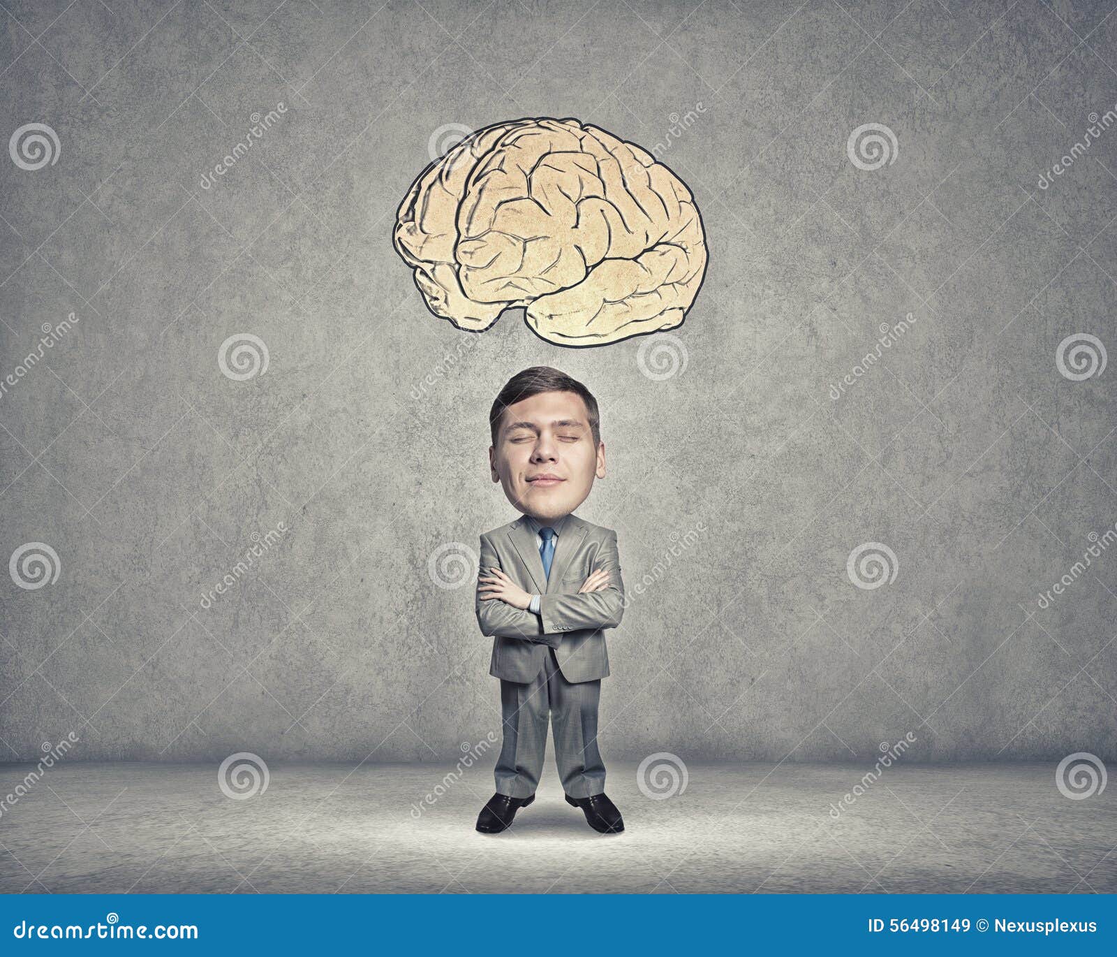 He is big head stock illustration. Illustration of cartoon 56498149
