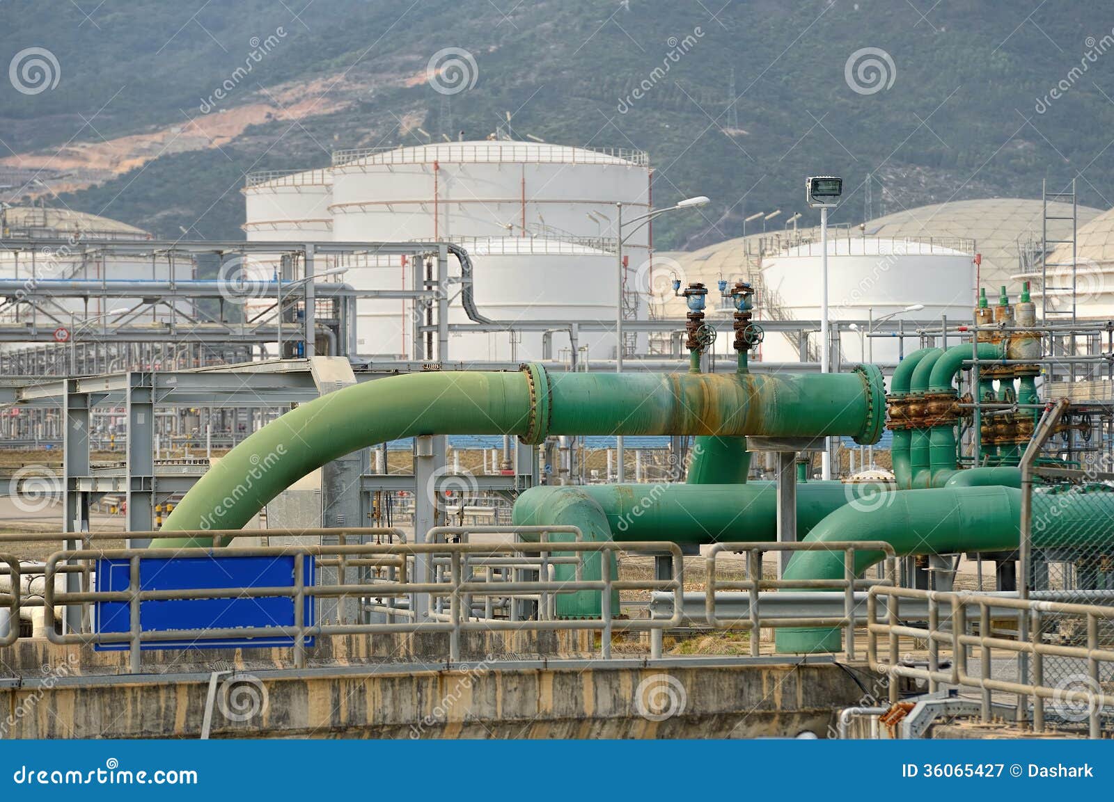 Big Industrial oil tanks stock image. Image of energy 36065427