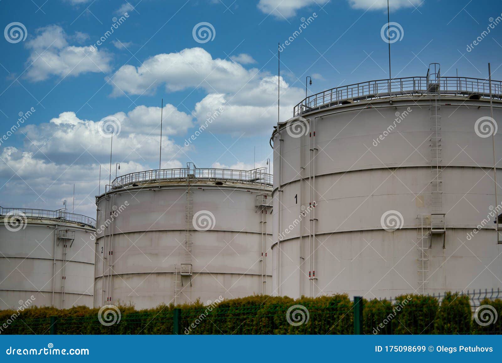 Big Industrial Oil Tanks in a Refinery Base Stock Image Image of