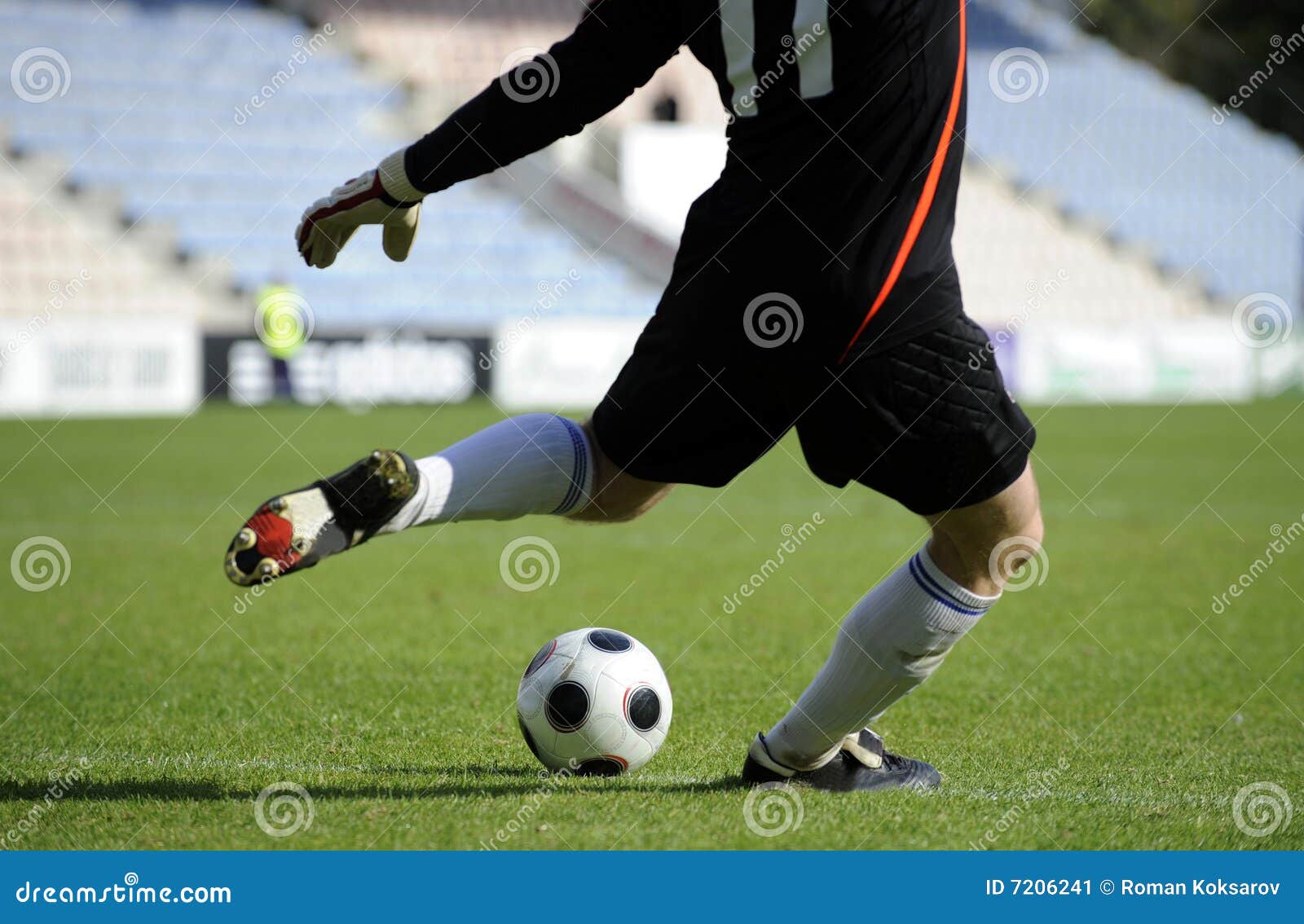 Big kick stock image. Image of football, shoe, green, hand - 7206241