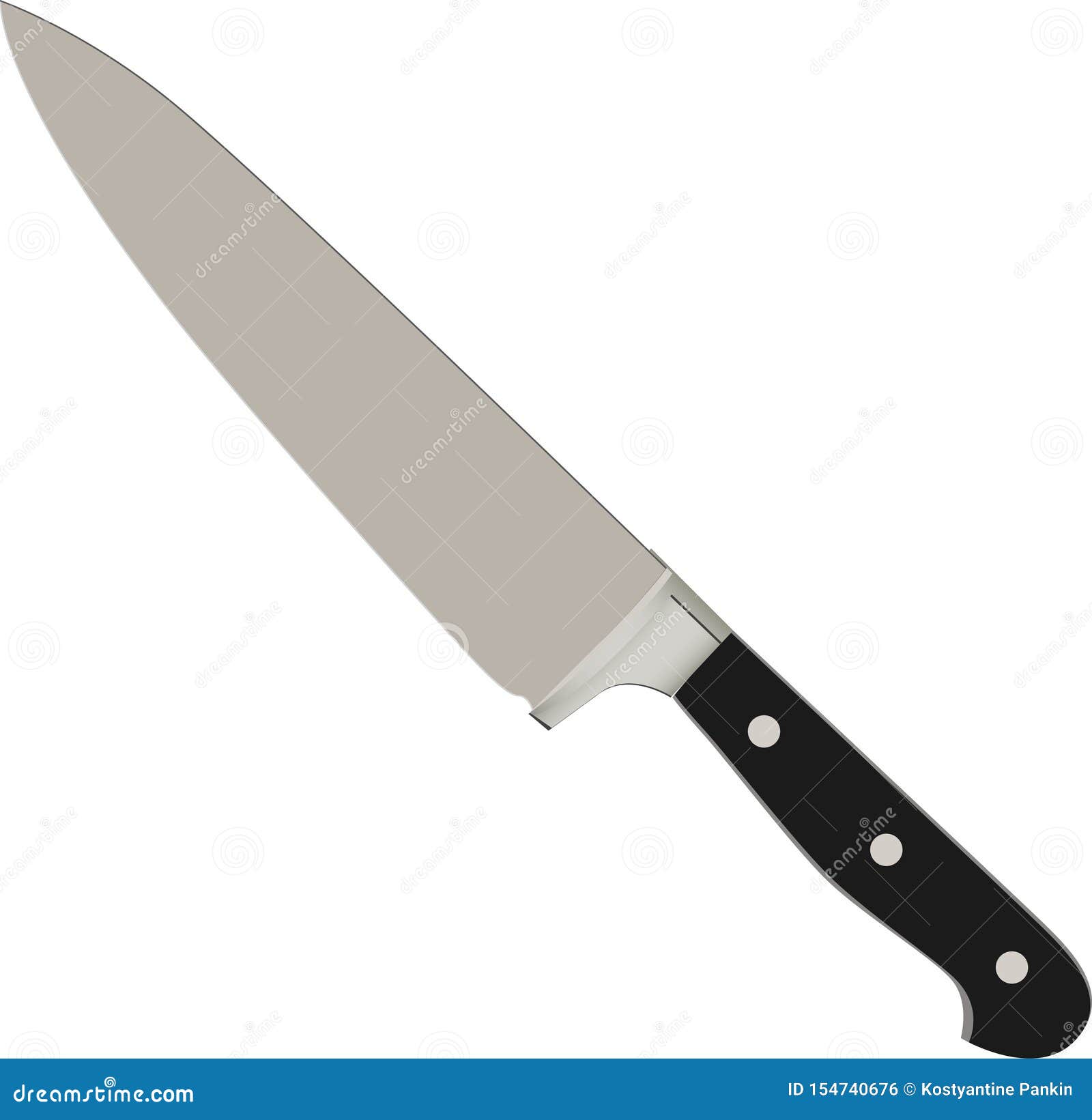 Big kitchen knife stock vector. Illustration of isolated - 154740676