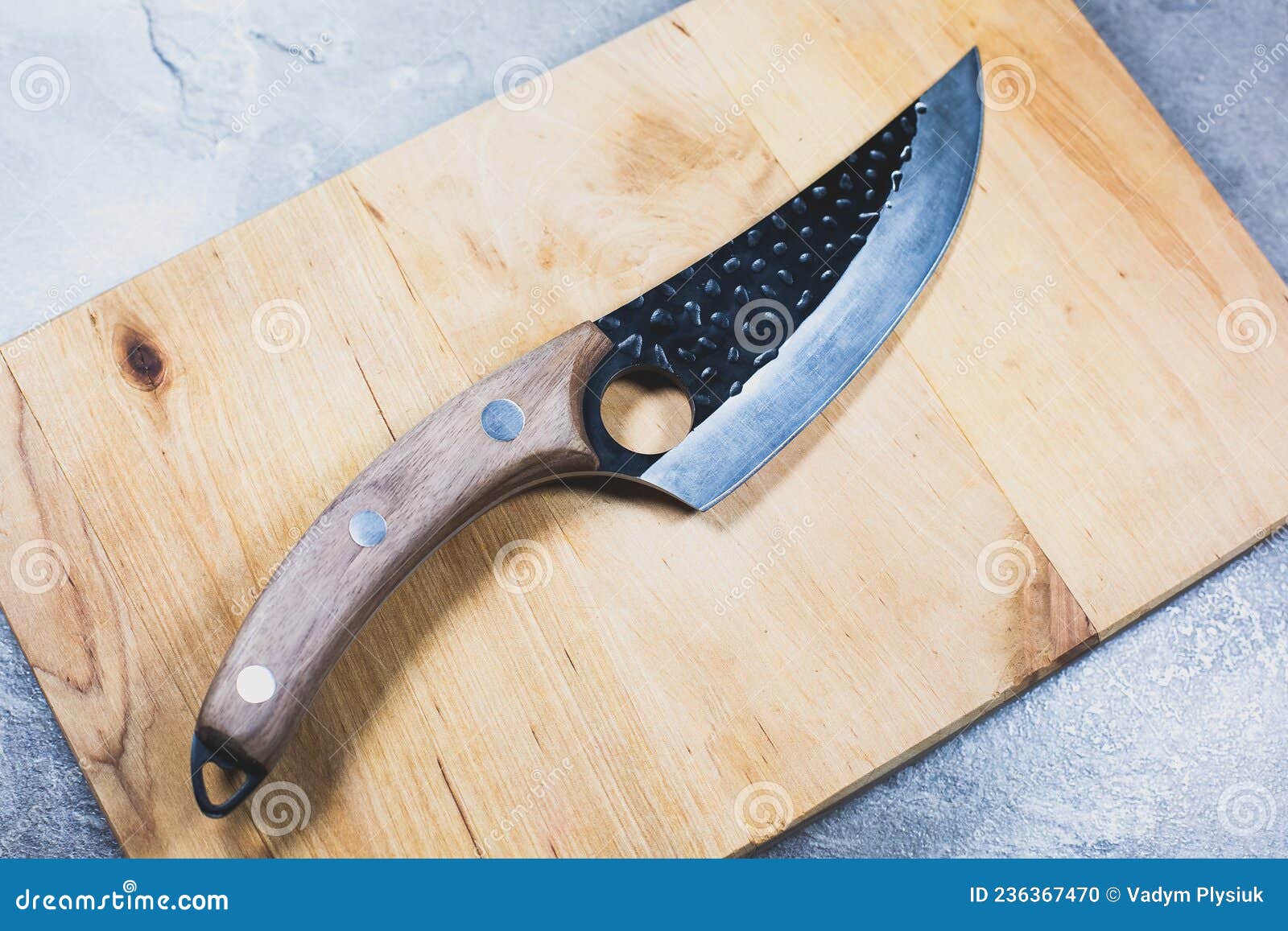 Big Kitchen Knife with Wooden Handle Stock Photo Image of restaurant