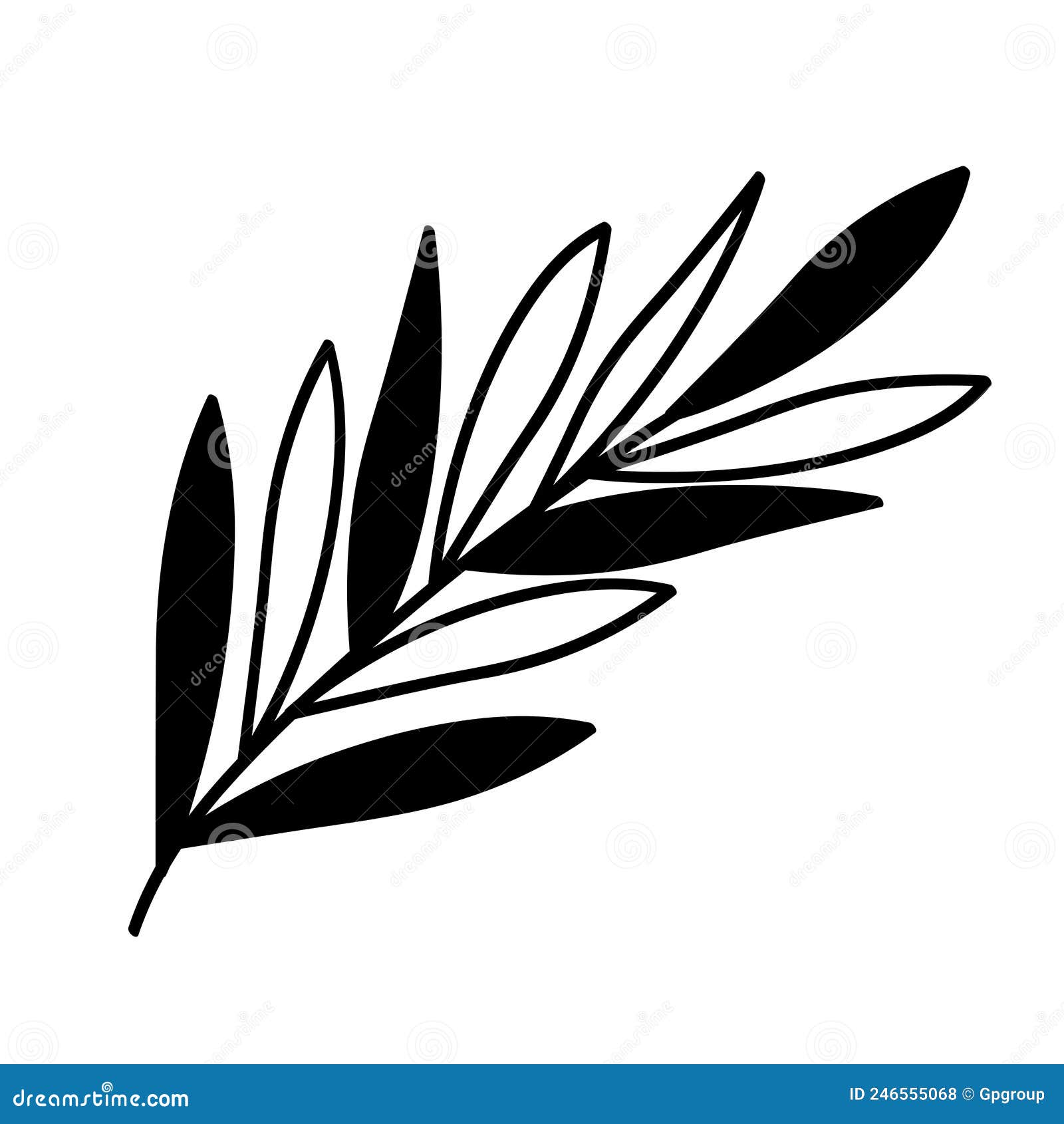 Big leaves branch stock vector. Illustration of isolated 246555068