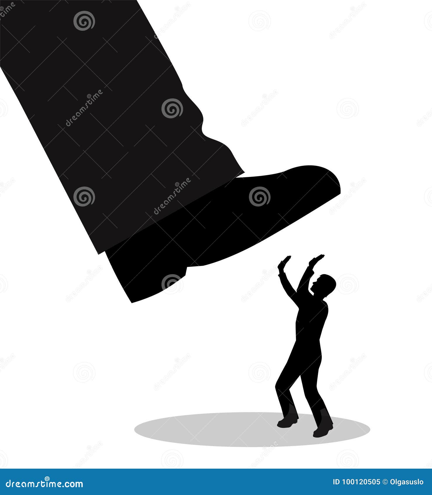 Big Leg is Going To Crush a Man Stock Vector - Illustration of