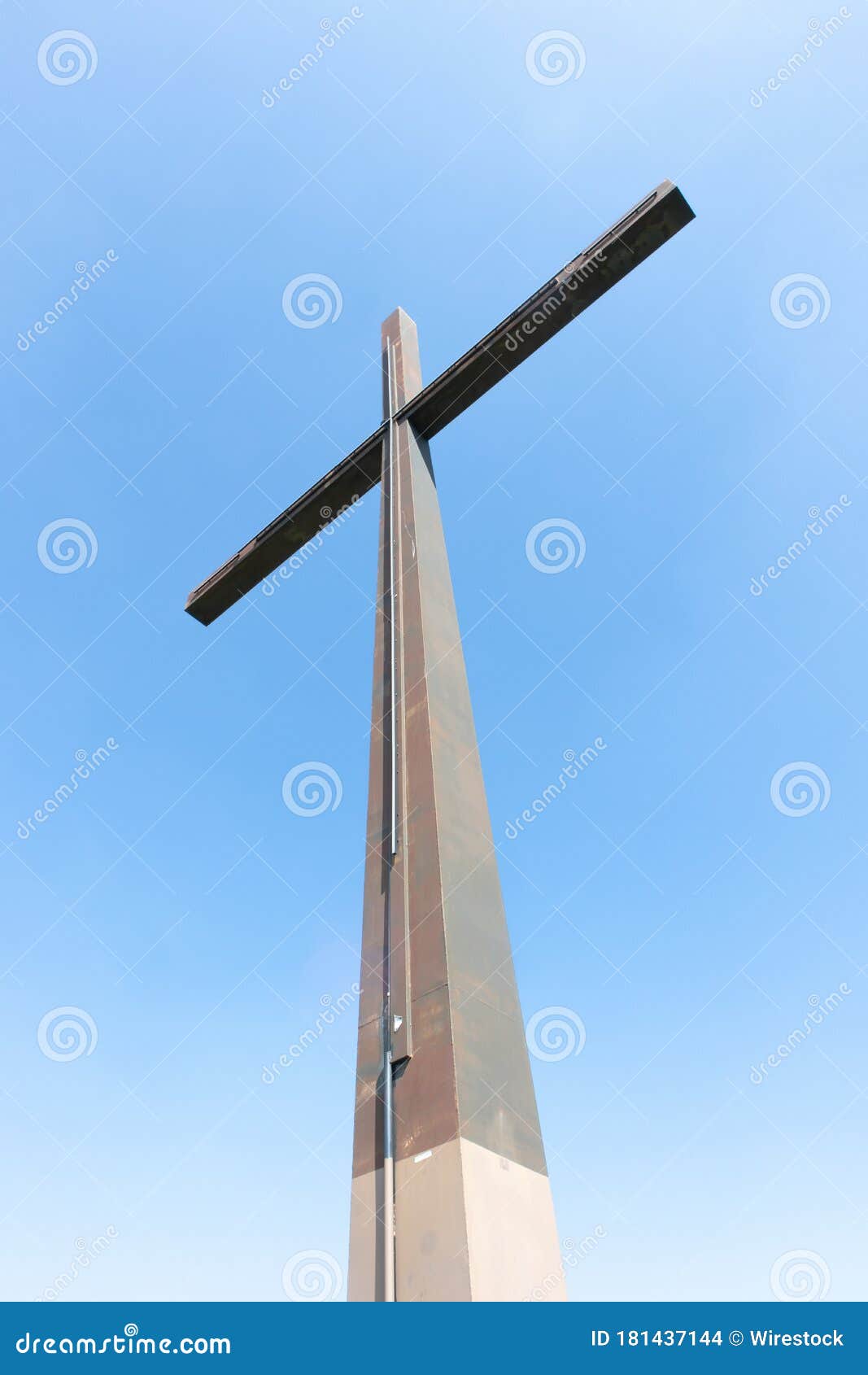 Big Metal Cross and a Clear Sky -the Concept of Religion Stock Photo ...