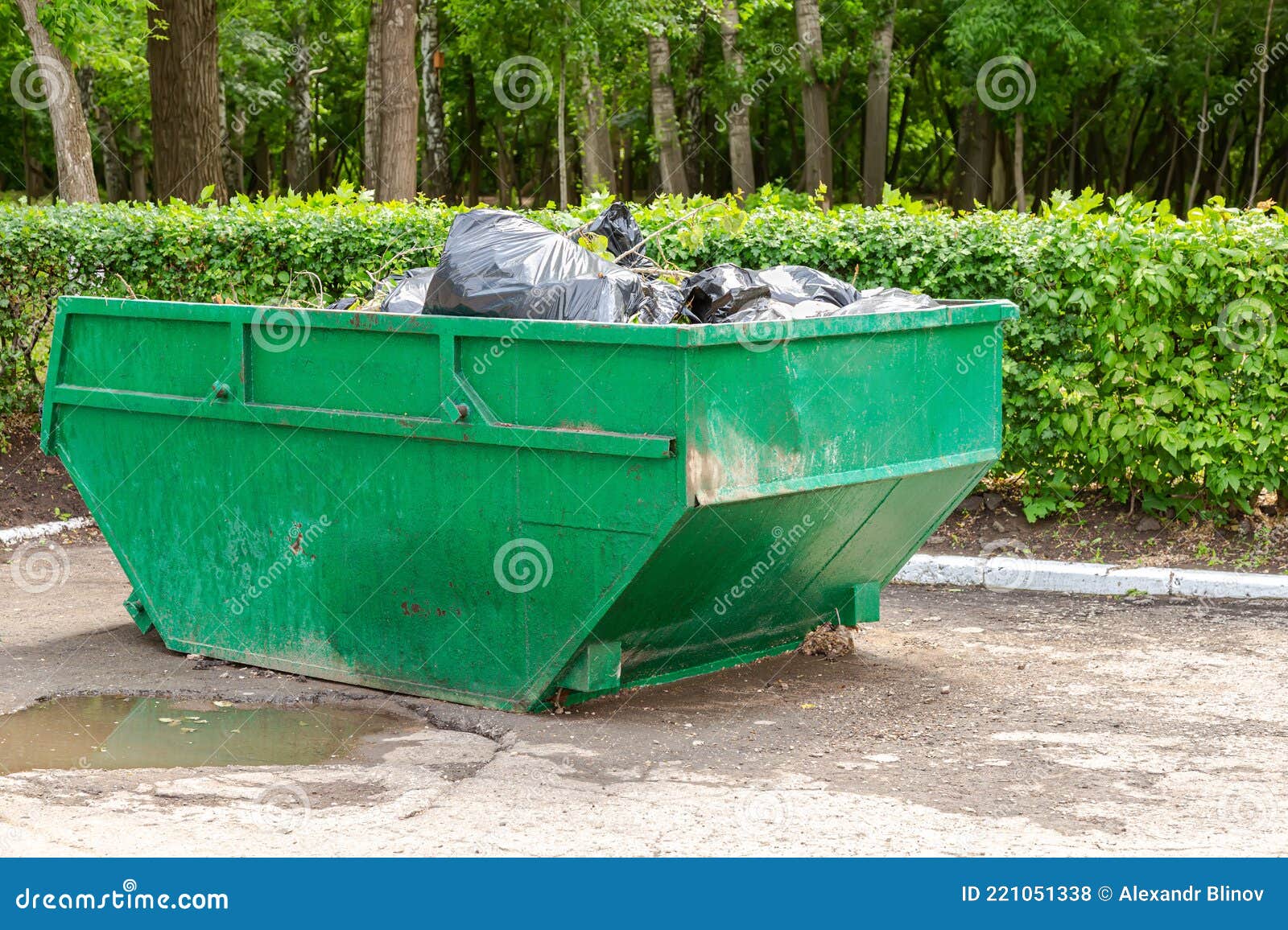 Big Metal Garbage Container for Waste Stock Photo - Image of