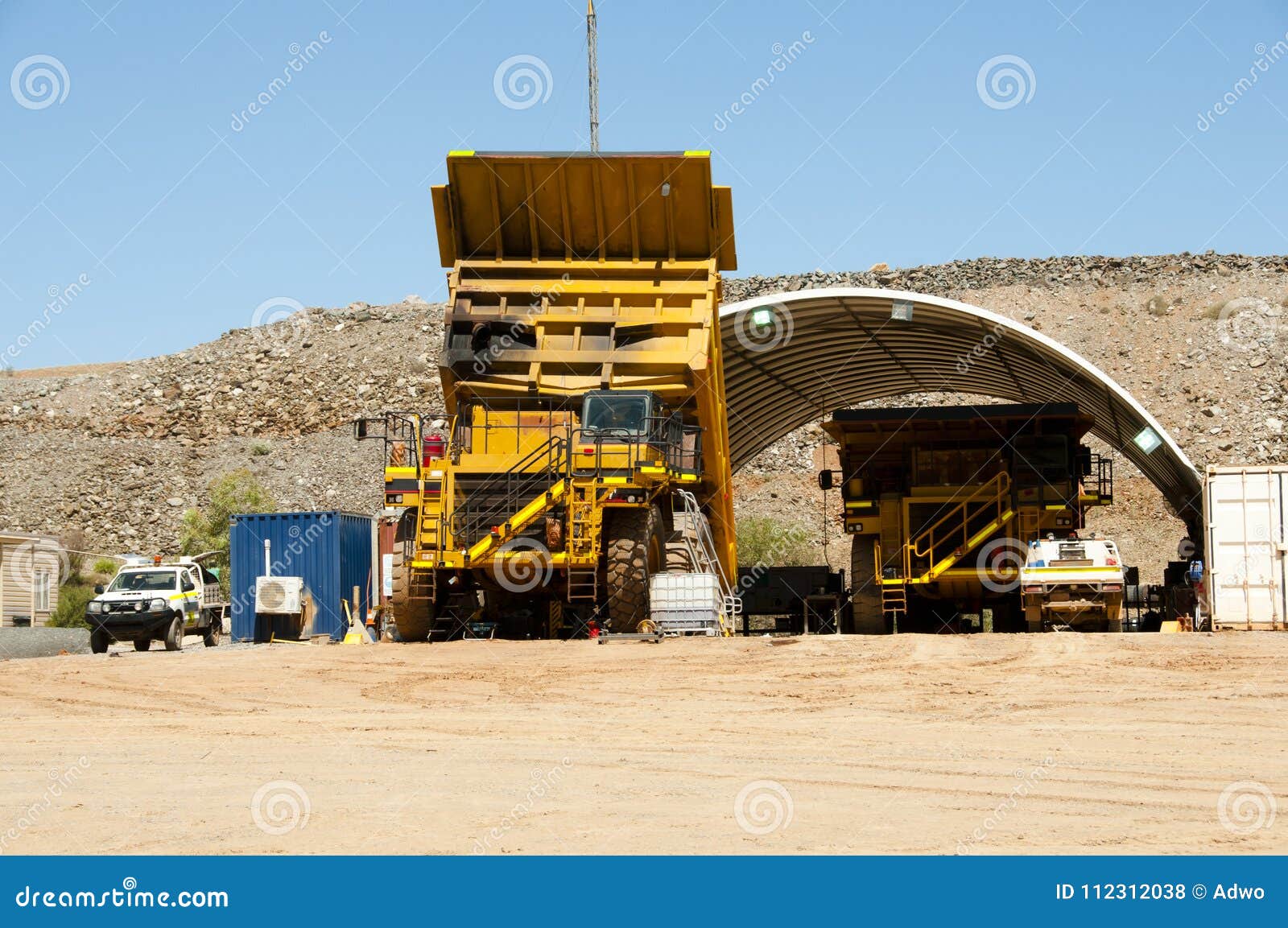 Mining Dump Truck Maintenance Stock Photo Image of wheels, tires