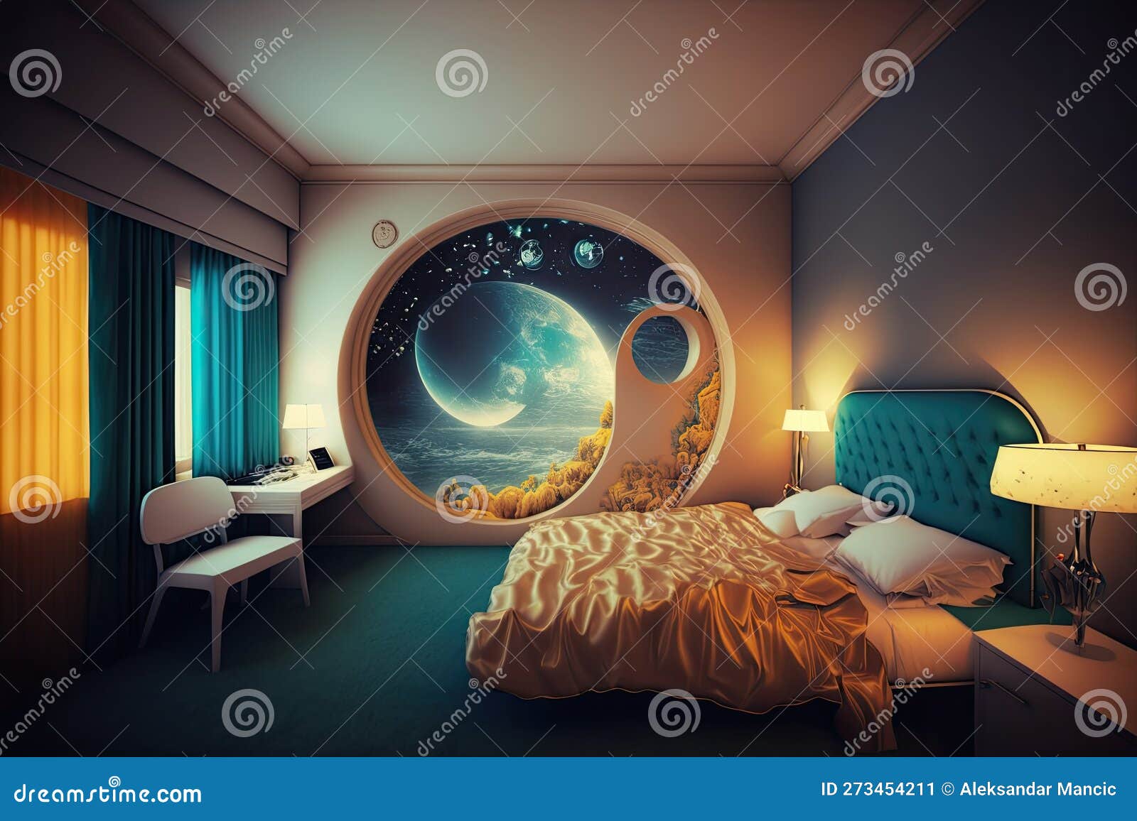 Big modern hotel room stock illustration. Illustration of design