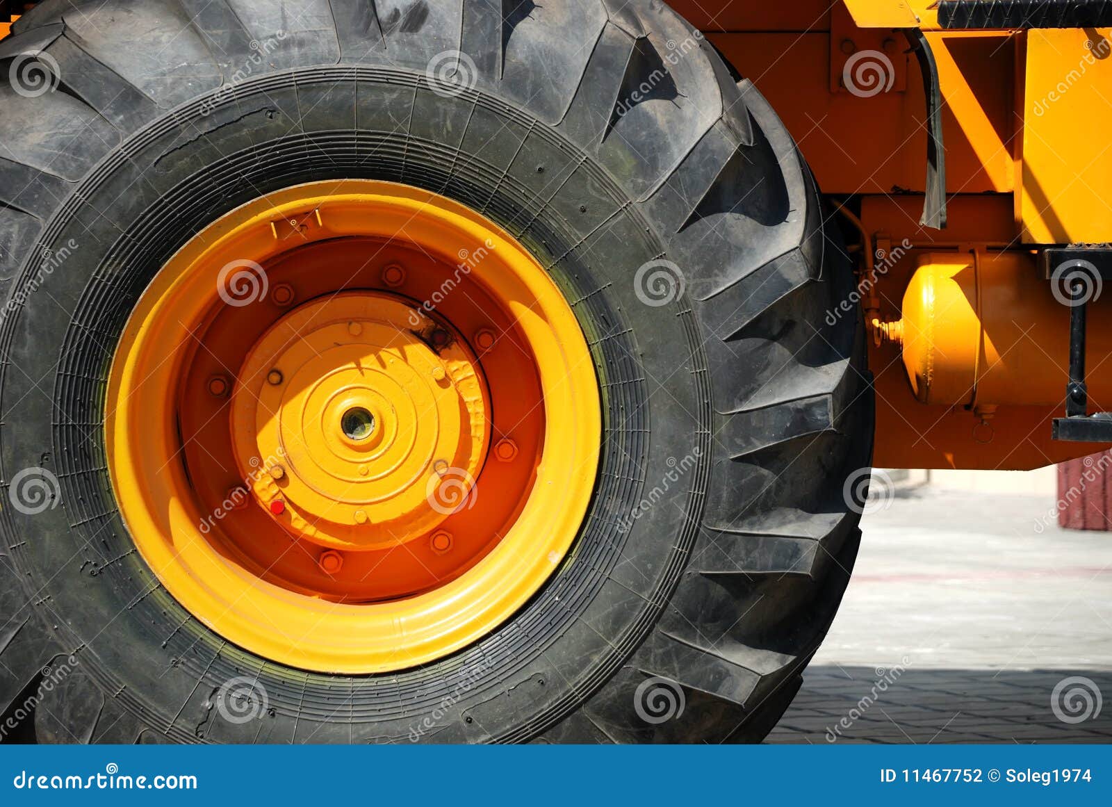 Yellow Wheel On A Railroad Utility Cart Royalty-Free Stock Photography