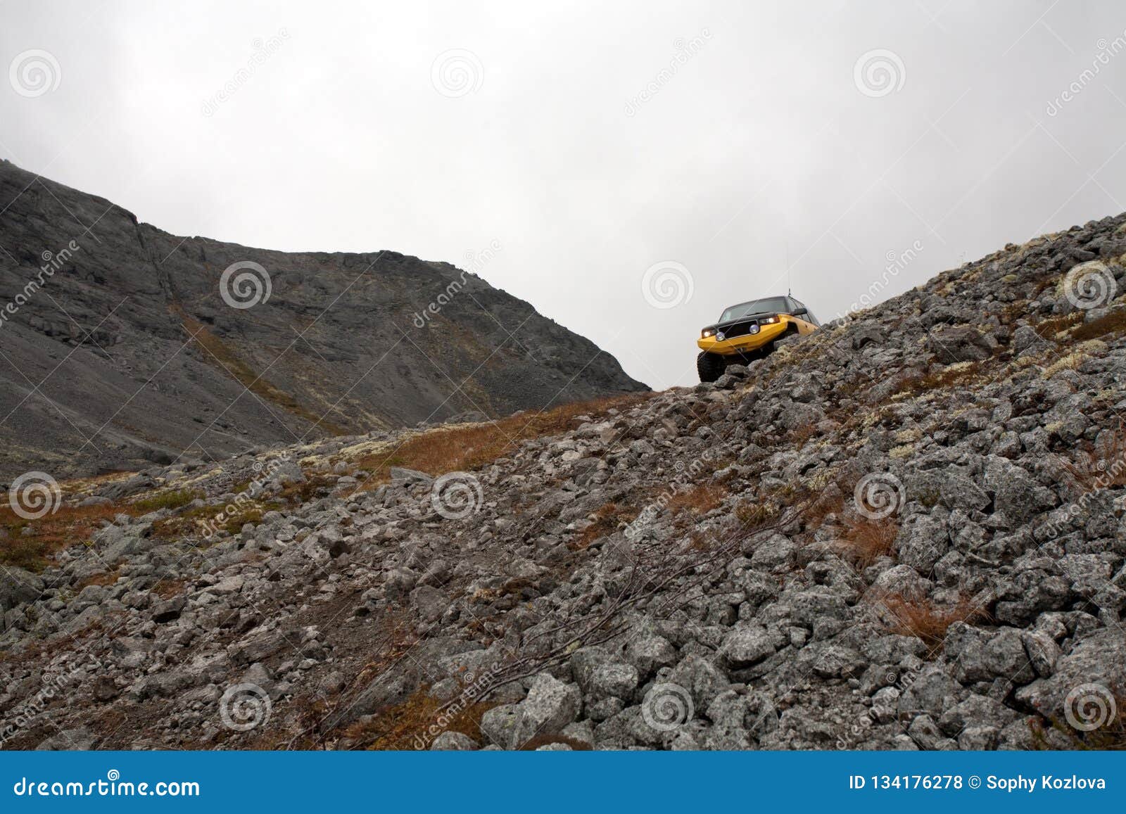Big Offroad SUV Car on Stony Mountain Stock Photo Image of vehicle