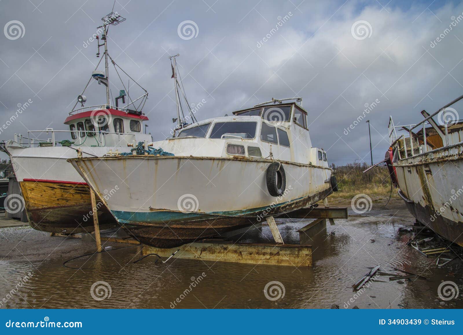 Big Old Rusty Steel Boat Royalty Free Stock Images - Image 