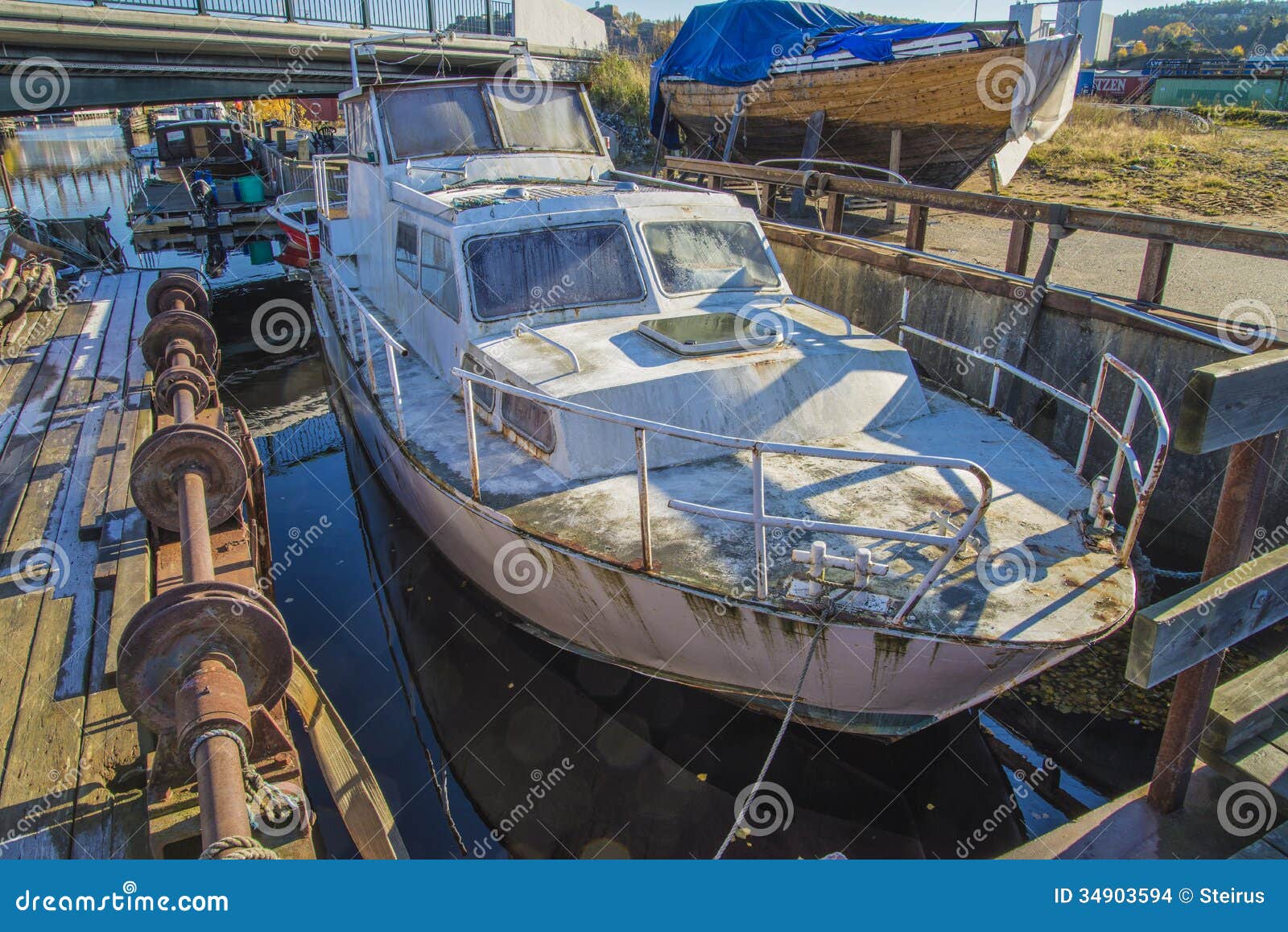 Big old rusty steel boat stock photo. Image of deck, dock ...