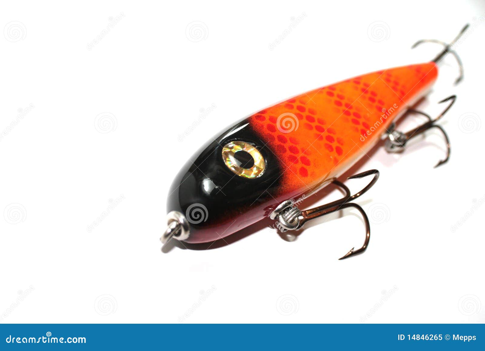 Big Orange Fishing Lure stock image. Image of bait, black 14846265