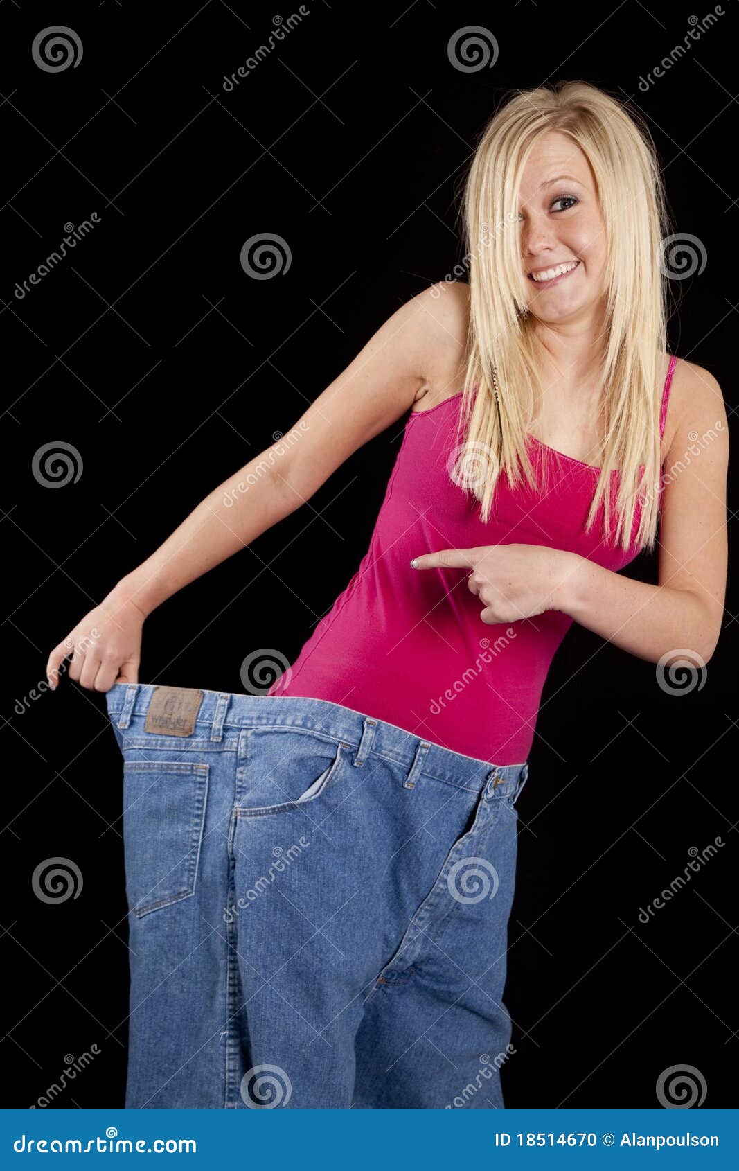 Big pants hold back smile stock photo. Image of large 18514670