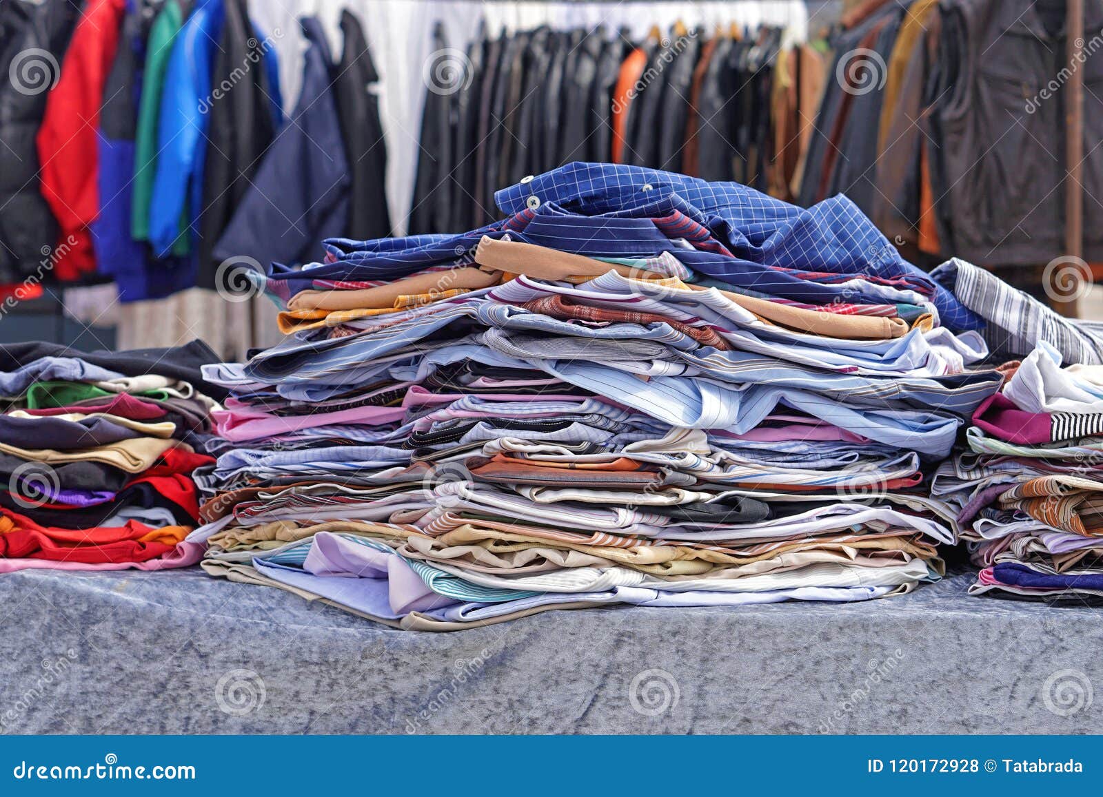 Top View Of Many Different Women's Clothing Layout. Second Hand. Trend  Clothes And Accessories. Casual Style. Stock Photo, Picture and Royalty  Free Image. Image 161111254.