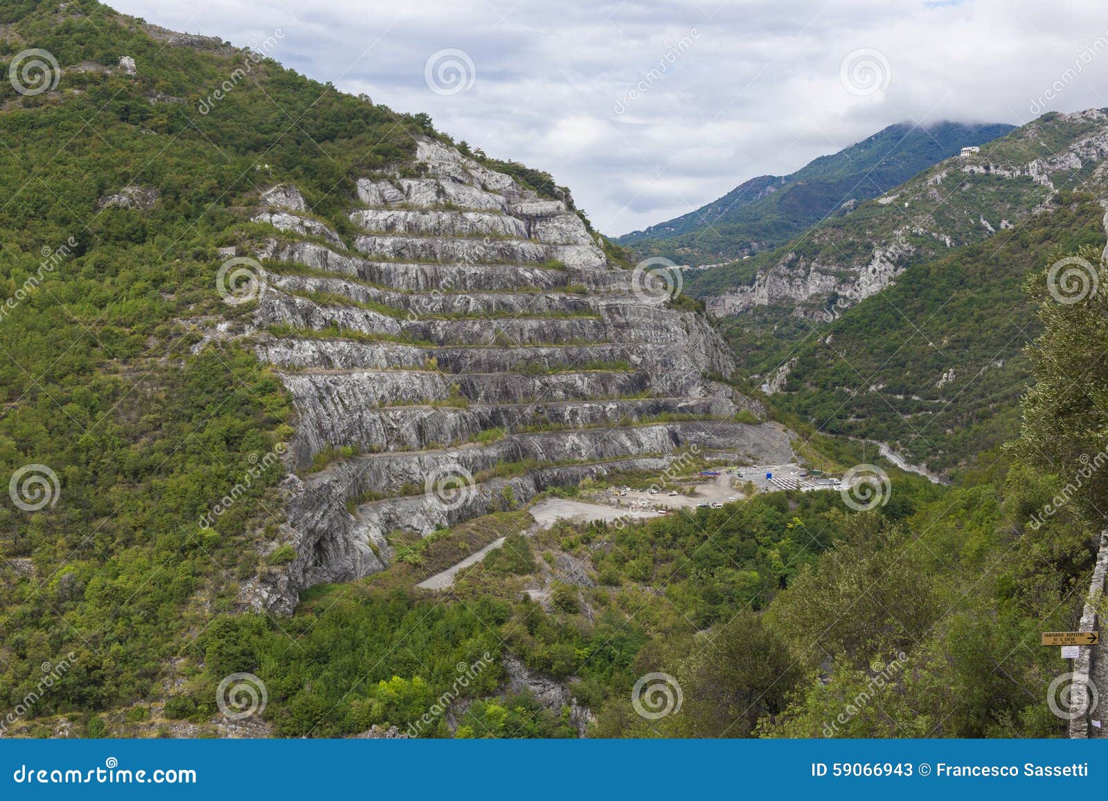 Big Quarry Under the Sky in Italy at Toirano Stock Image Image of