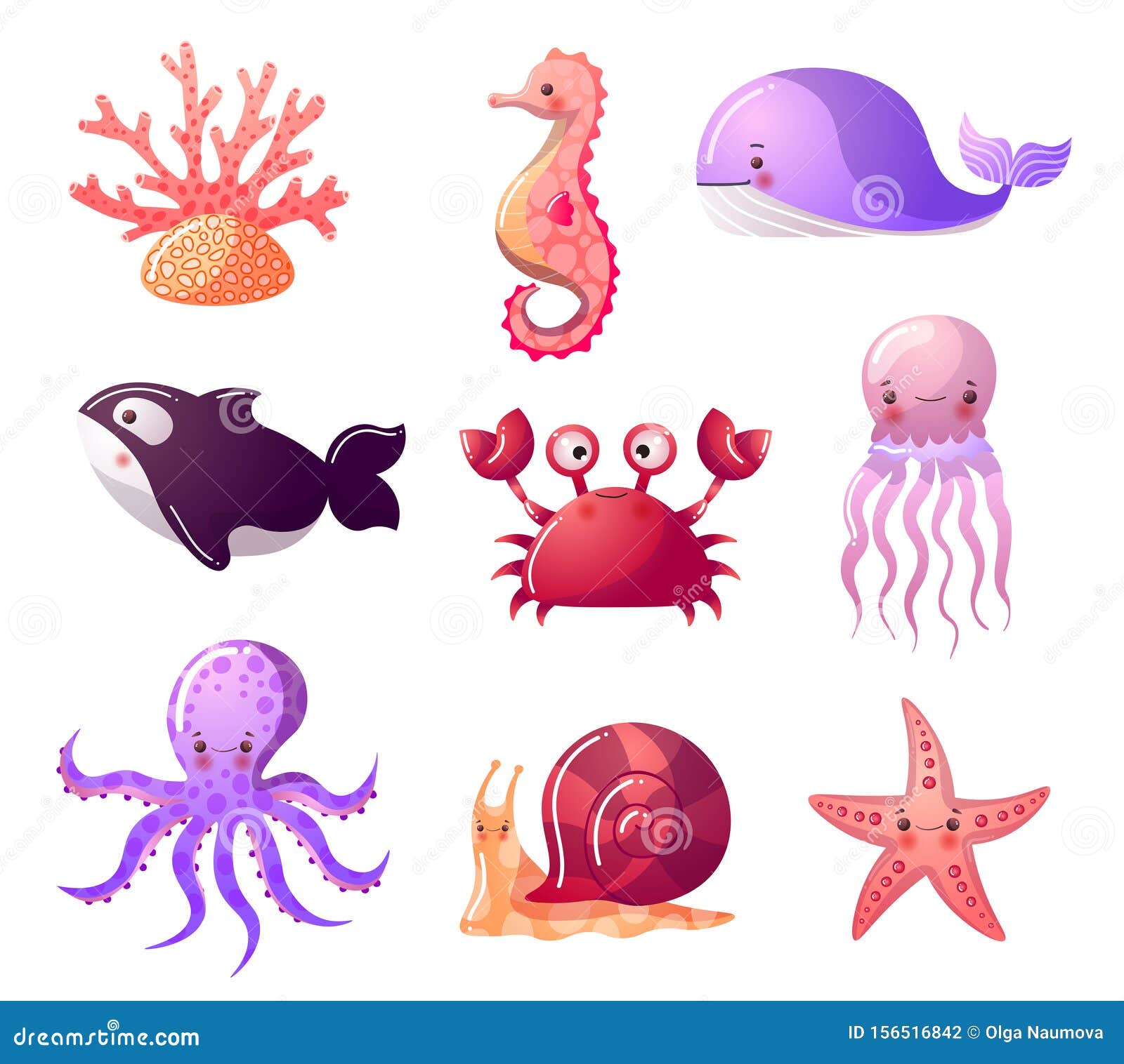 Colorful Set of Sea Illustration in the Flat Cartoon Style of Ocean Animals Stock Vector - Illustration of aquarium, life: 156516842 Colorful Set of Sea Illustration in the Flat Cartoon Style of Ocean Animals Stock Vector - Illustration of aquarium, life: 156516842