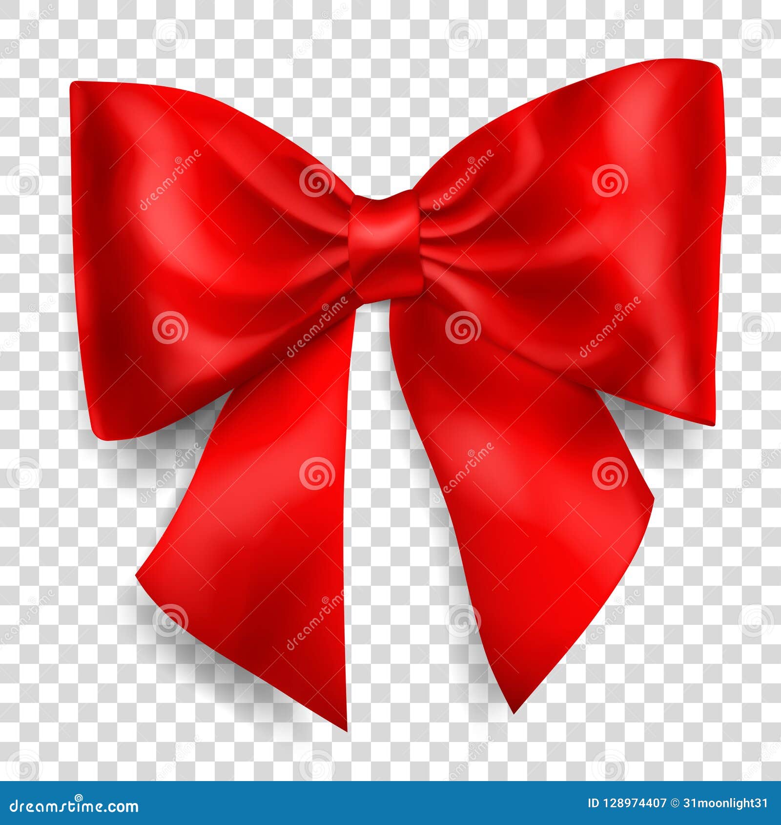 Xmas red ribbon bow white background Royalty Free Vector
