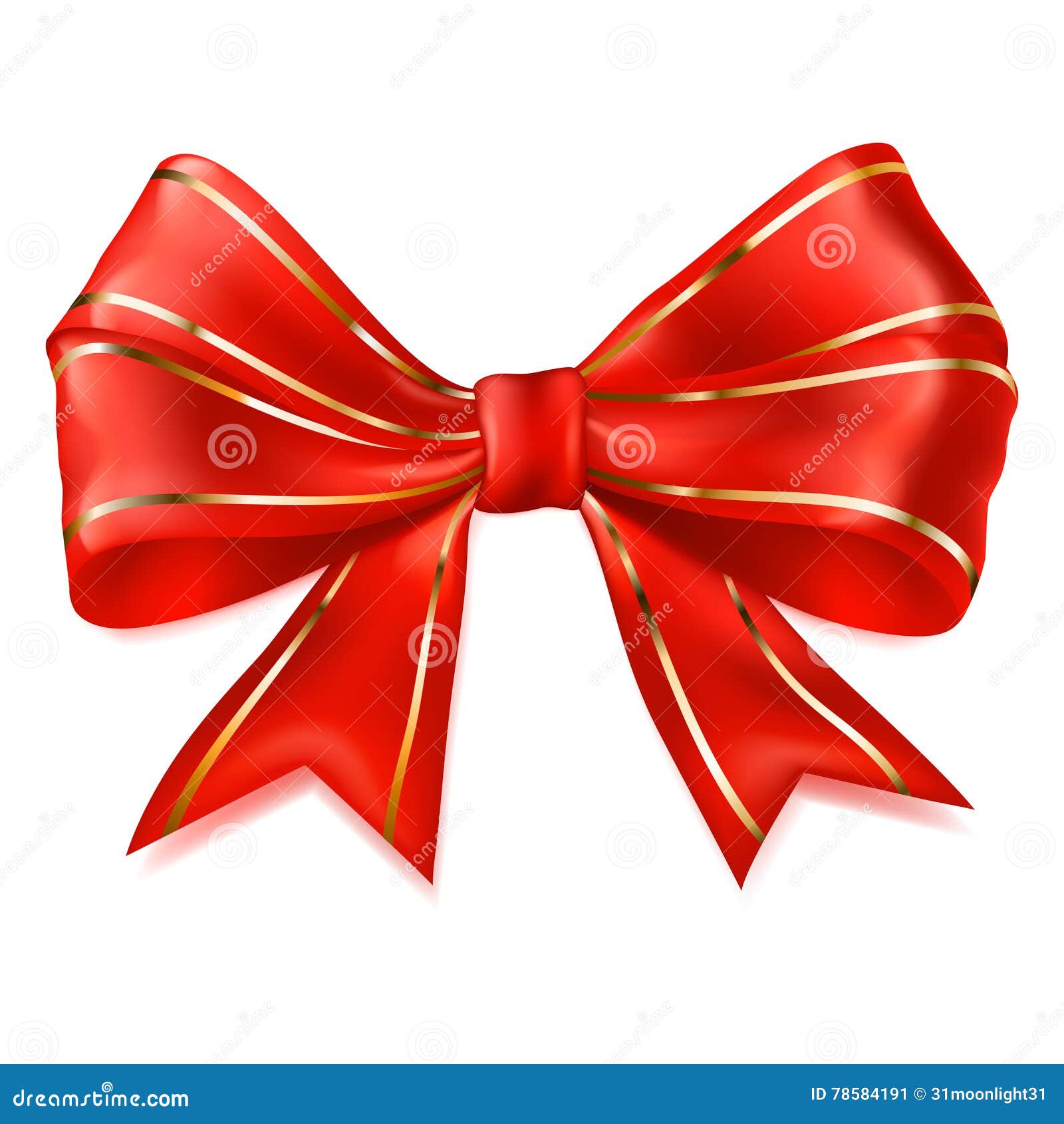 Red gift, ribbon, bow stock illustration. Illustration of design - 3376074